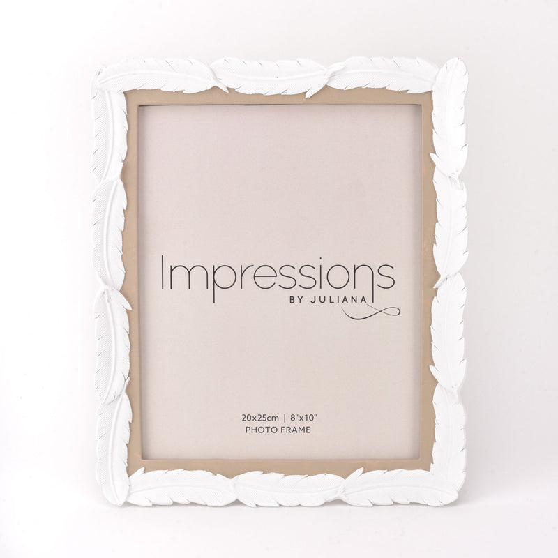 Impressions White Resin Feather Photo Frame 8" x 10"