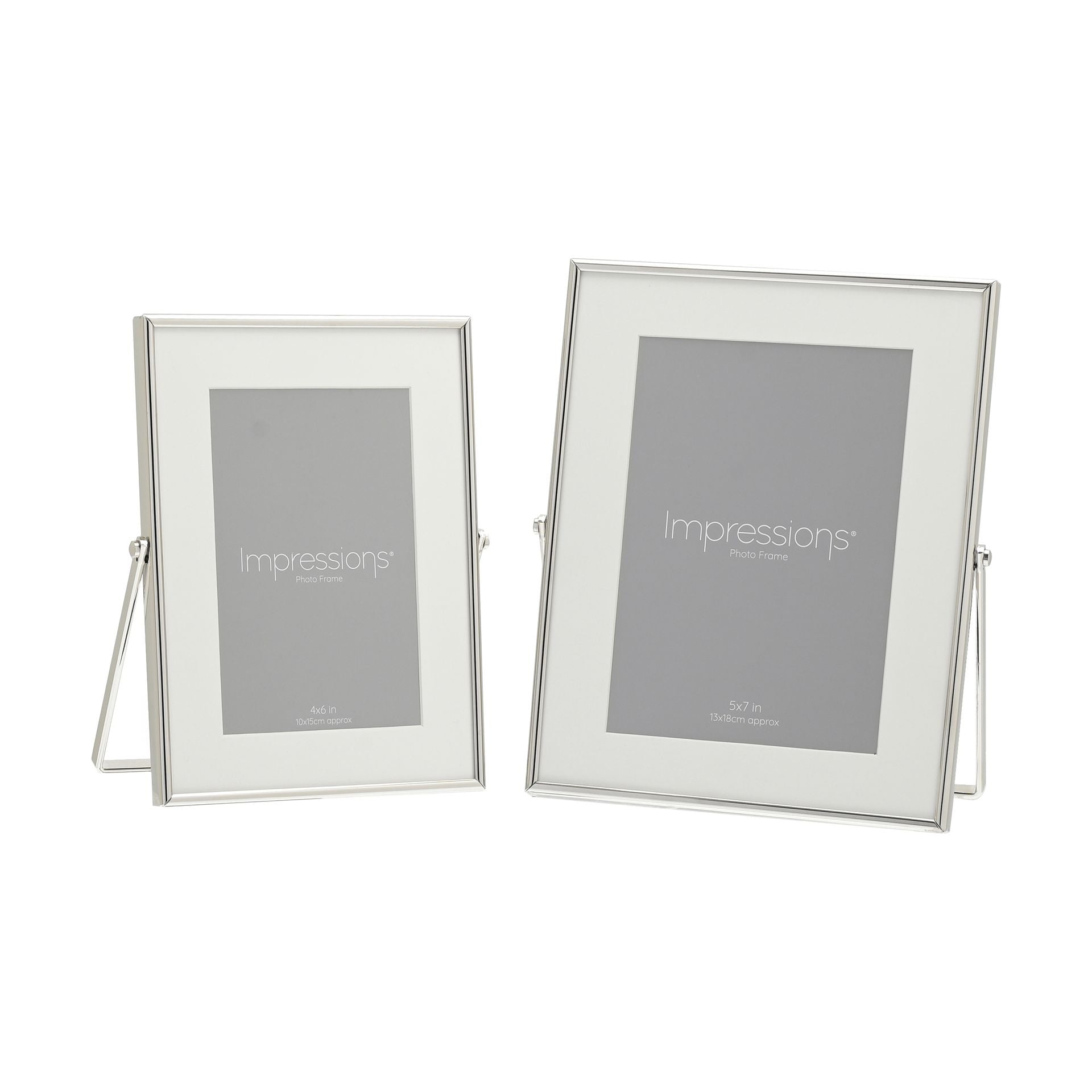 Impressions Silver Colour Photo Frame White Border 4" x 6"