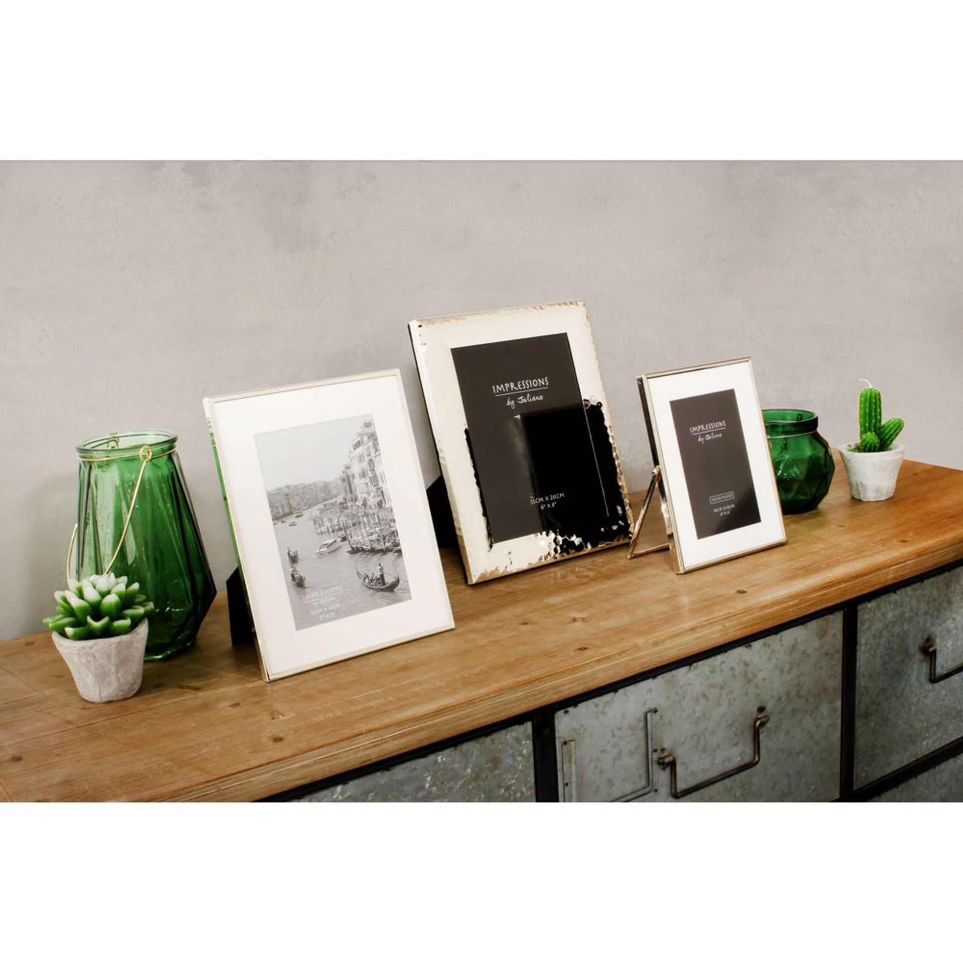 Impressions Silver Colour Photo Frame White Border 4" x 6"