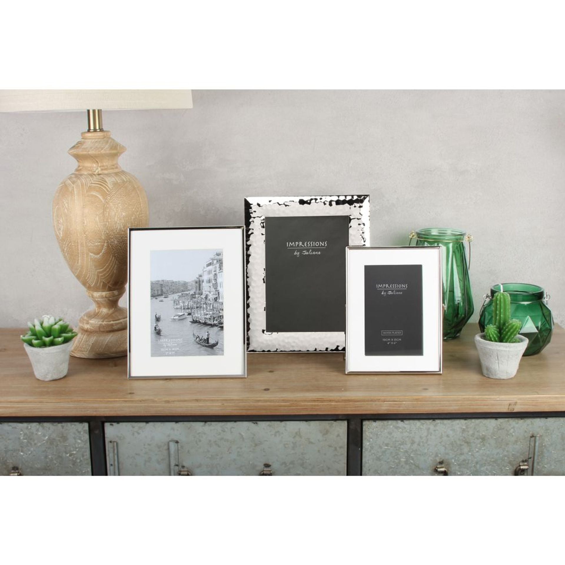 Impressions Silver Colour Photo Frame White Border 4" x 6"