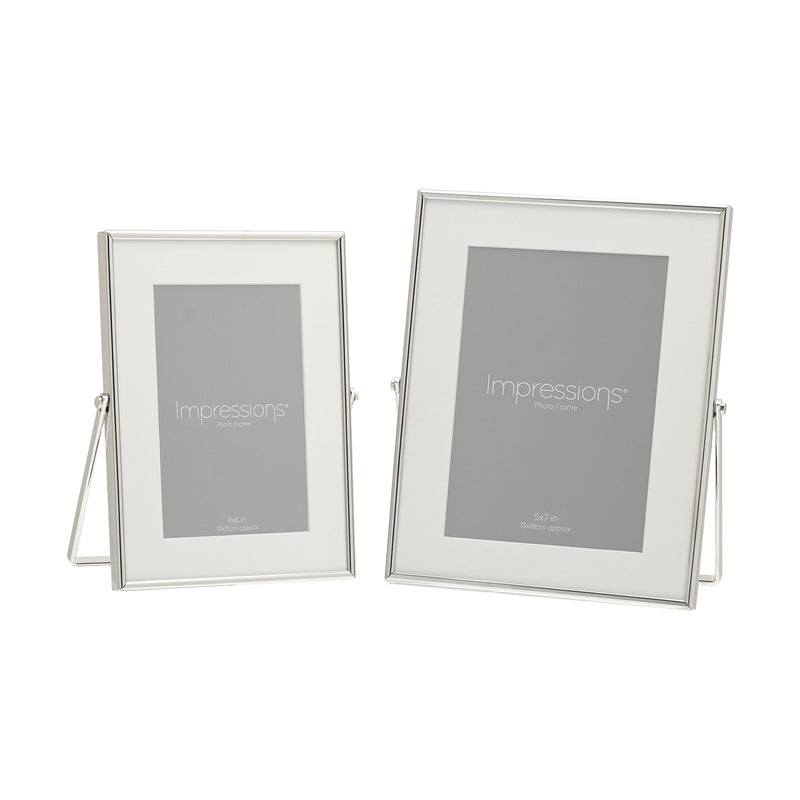 Impressions Silver Colour Photo Frame White Border 4" x 6"