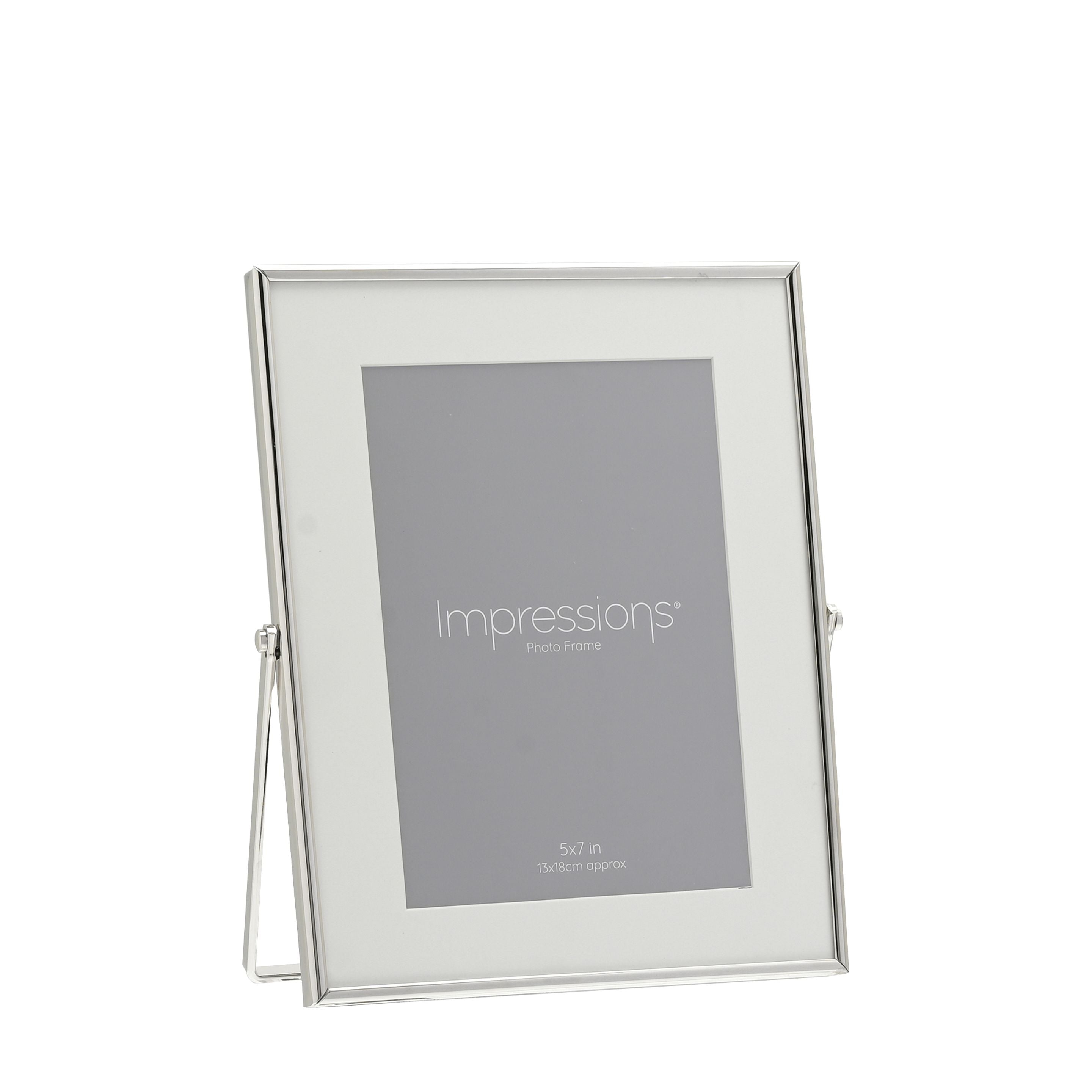 Impressions Silver Colour Photo Frame White Border 5" x 7"