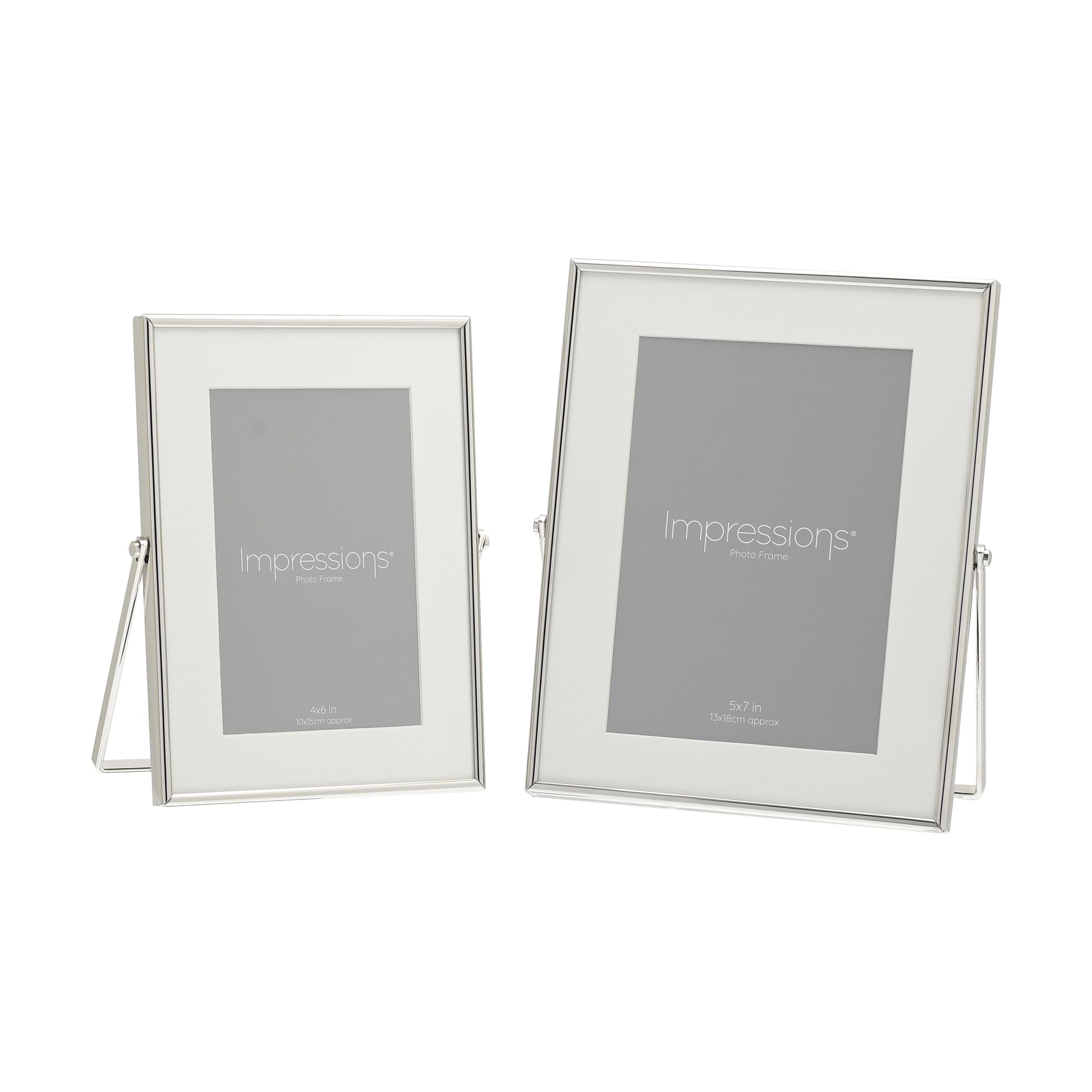 Impressions Silver Colour Photo Frame White Border 5" x 7"