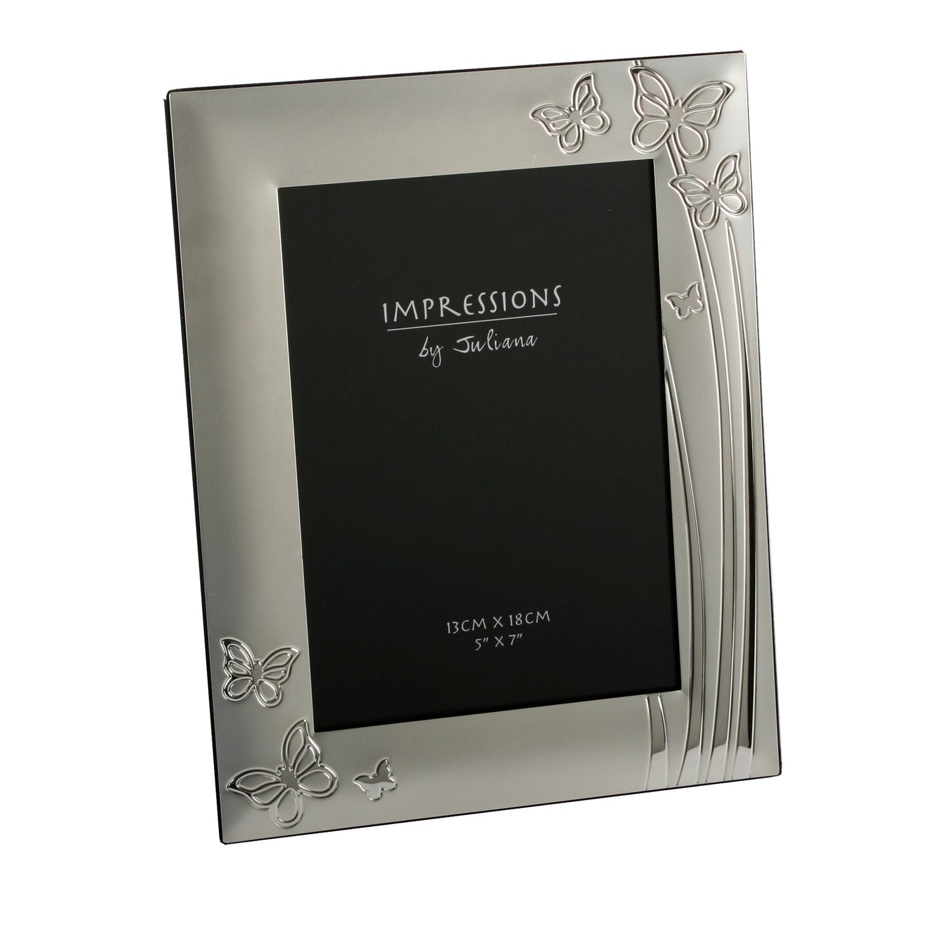 2 Tone Silverplated Photo Frame Butterfly Design 5" x 7"
