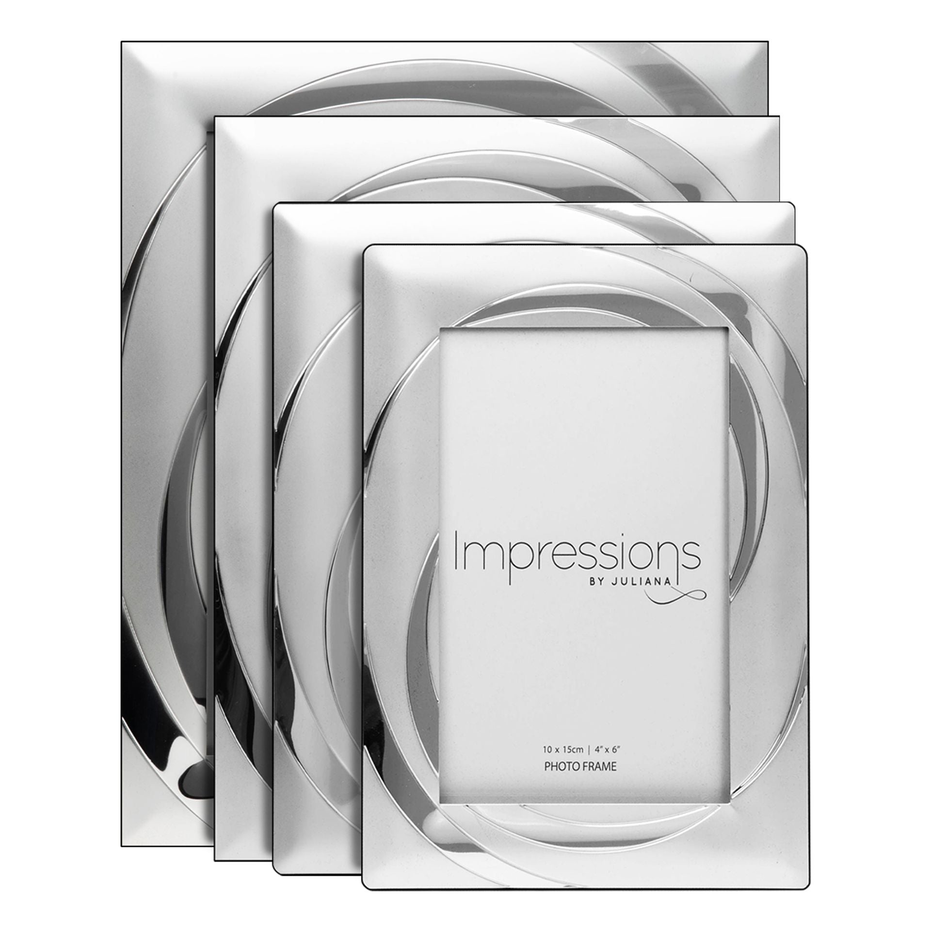 2 Tone Silverplated Photo Frame Swirl Design 4" x 6"