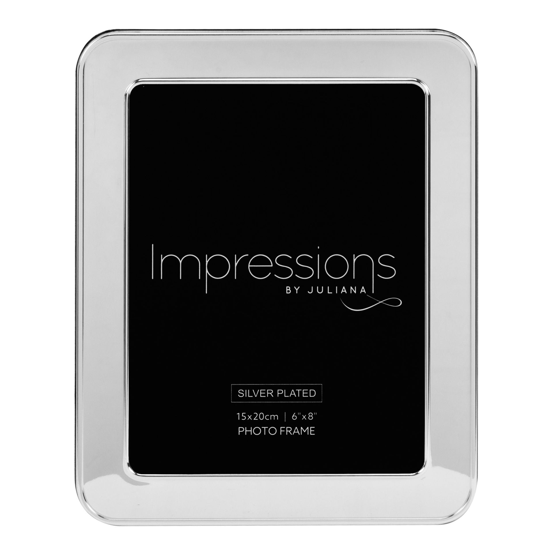 Impressions Shiny Silverplated Round Edge Frame 6" x 8"