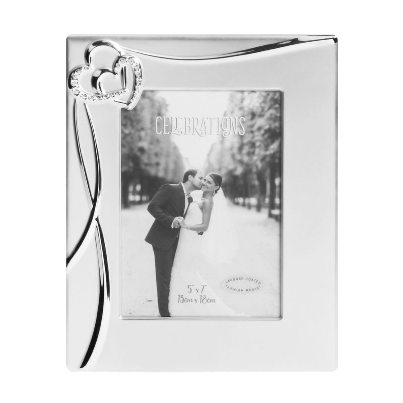 A & F Photo Frame Wedding with 3D Waves & 2 Hearts 5x7