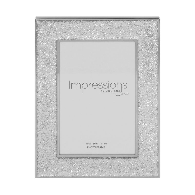 Impressions Silver Col. Photo Frame with Glitter Band 4"x6"