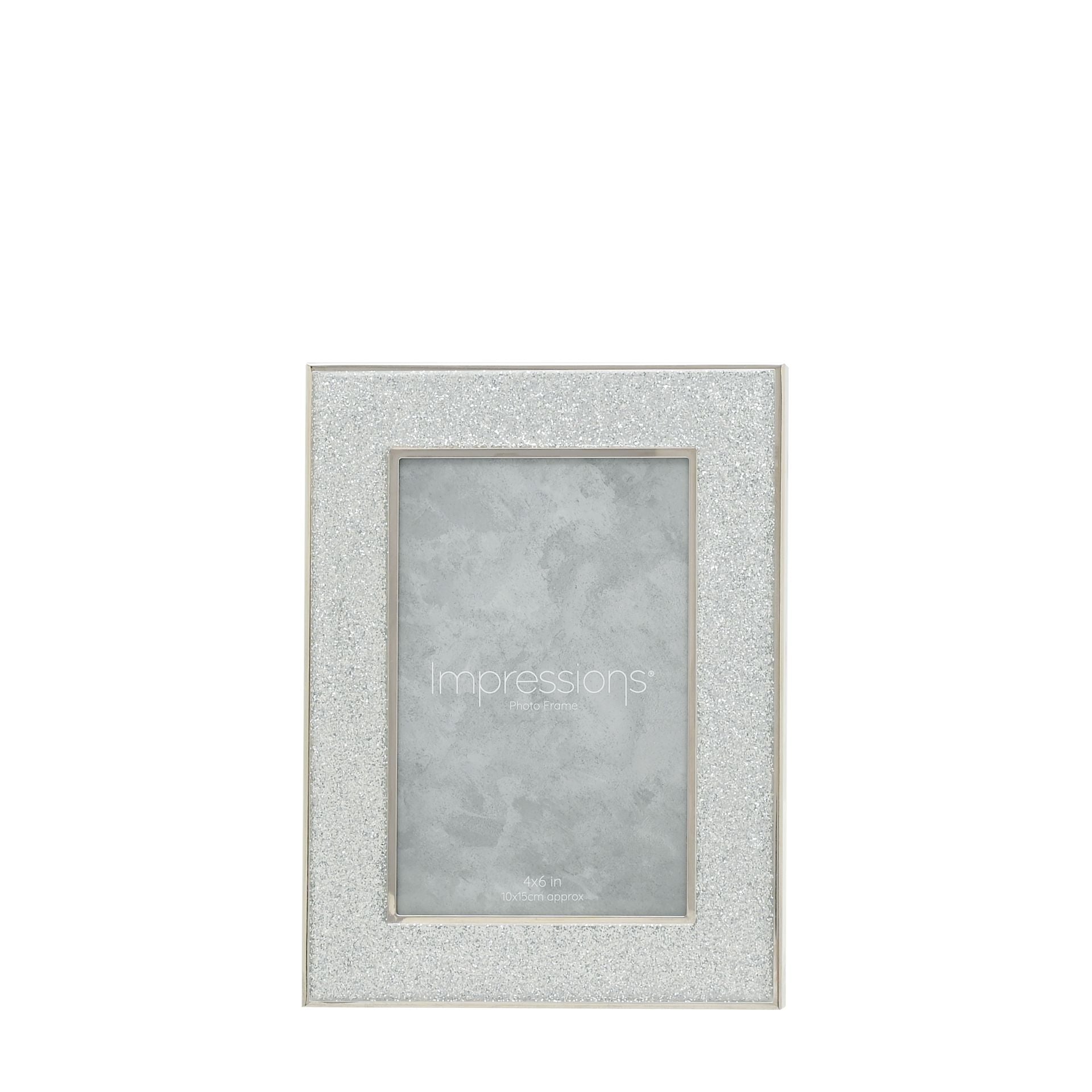 Impressions Silver Col. Photo Frame with Glitter Band 4"x6"