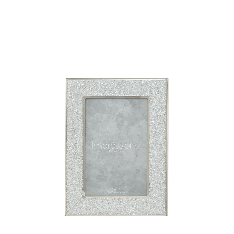Impressions Silver Col. Photo Frame with Glitter Band 4"x6"