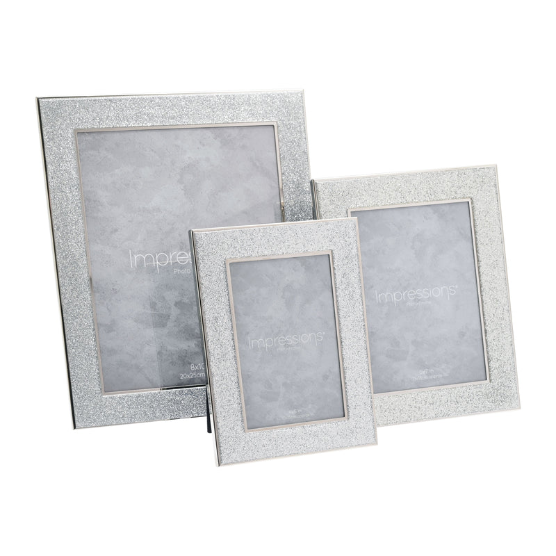 Impressions Silver Col. Photo Frame with Glitter Band 4"x6"