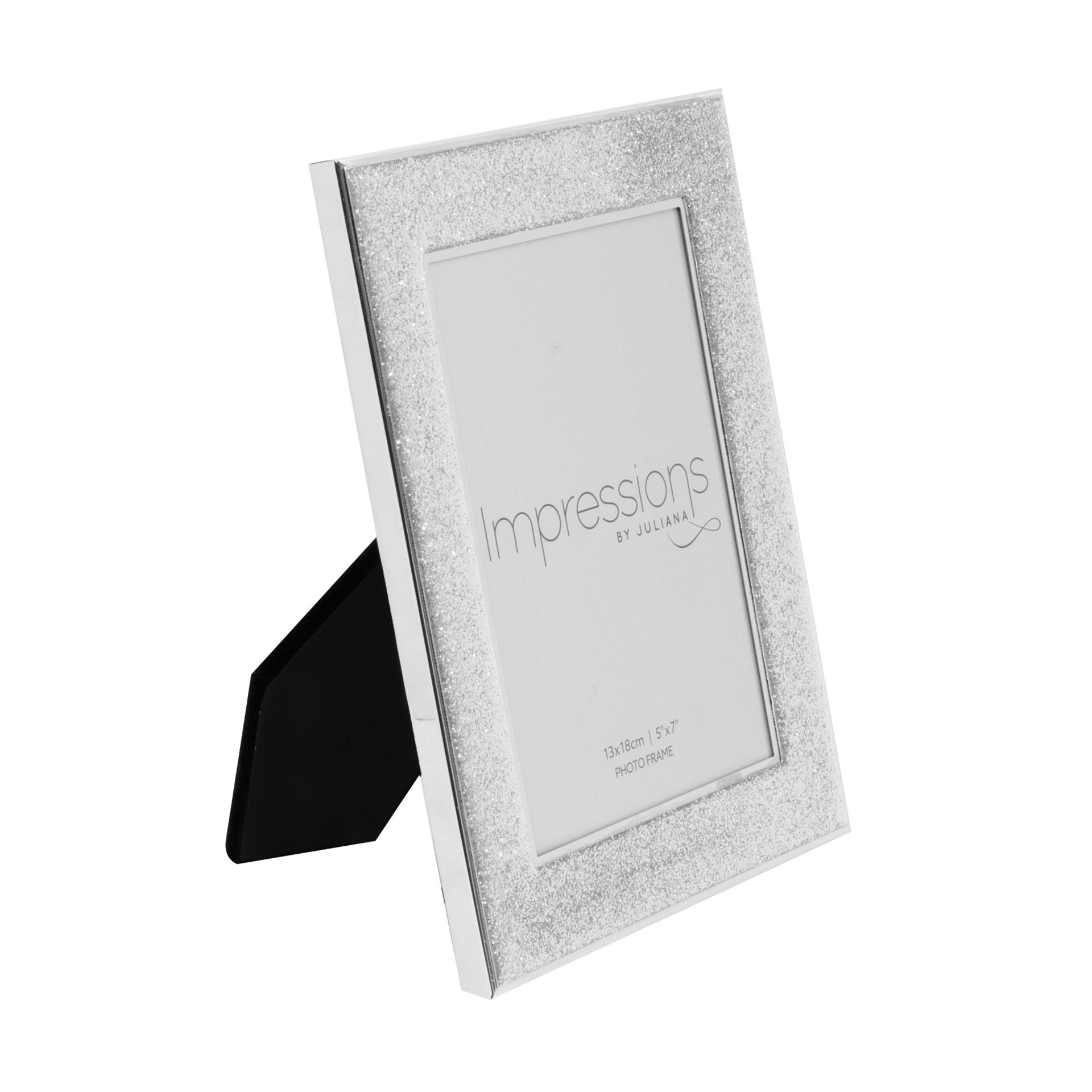 Impressions Silver Col. Photo Frame with Glitter Band 5"x7"