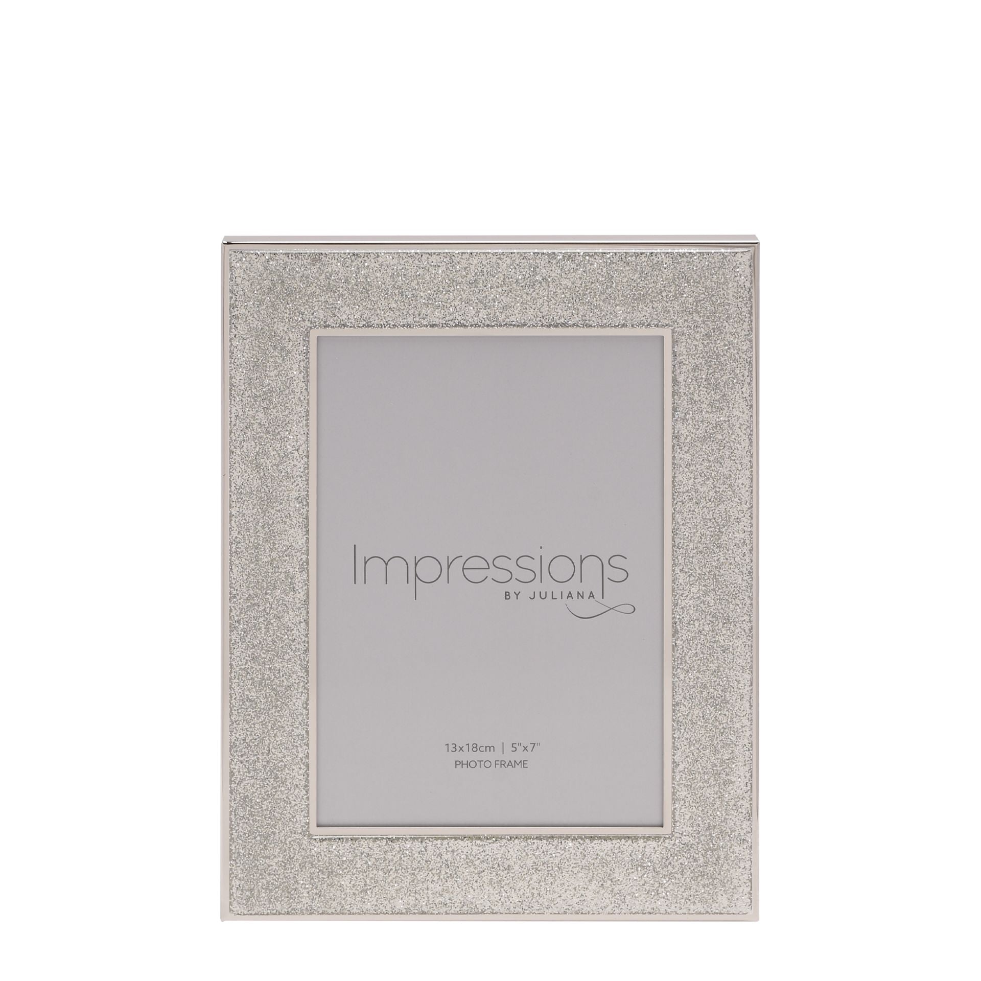 Impressions Silver Col. Photo Frame with Glitter Band 5"x7"