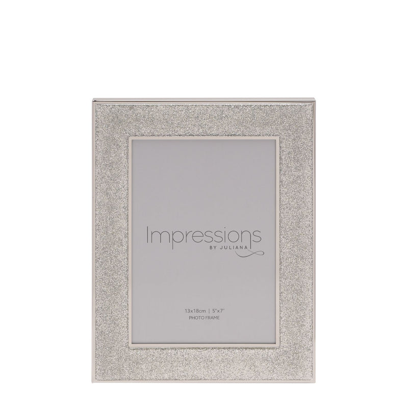 Impressions Silver Col. Photo Frame with Glitter Band 5"x7"