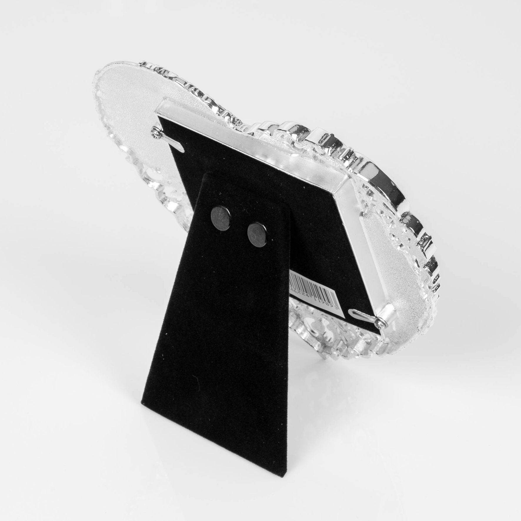 Satin S/Plated See Through Scroll Heart Frame - 3" x 3"
