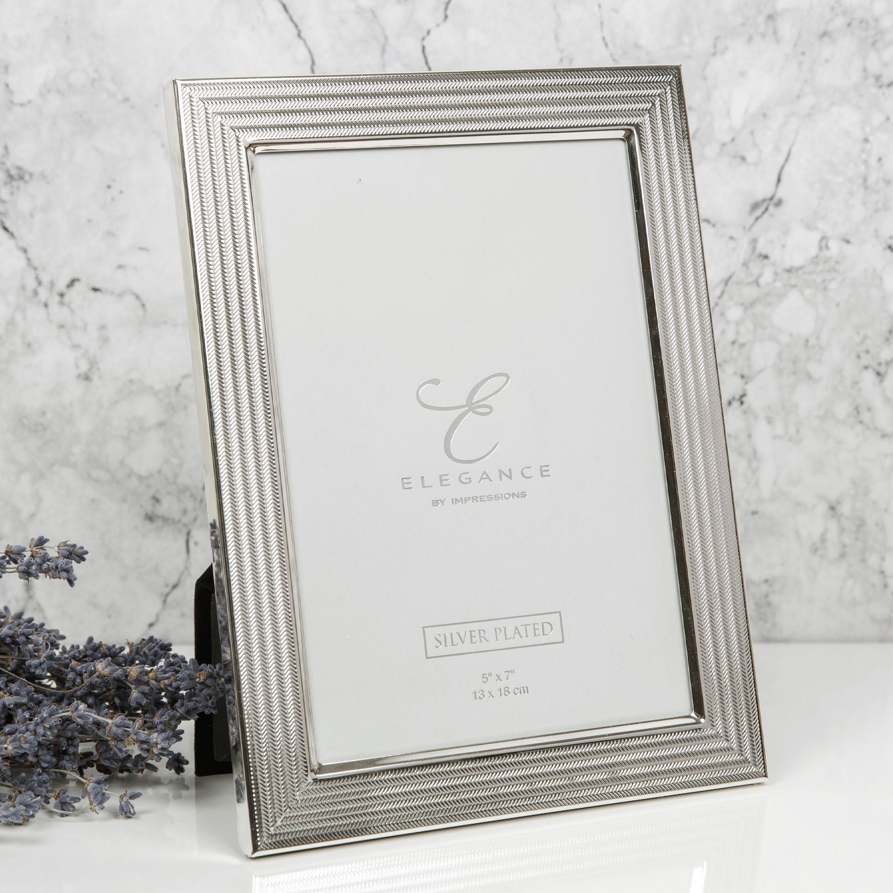 Elegance Silver Plated Textured Surface Photo Frame 5" x 7"