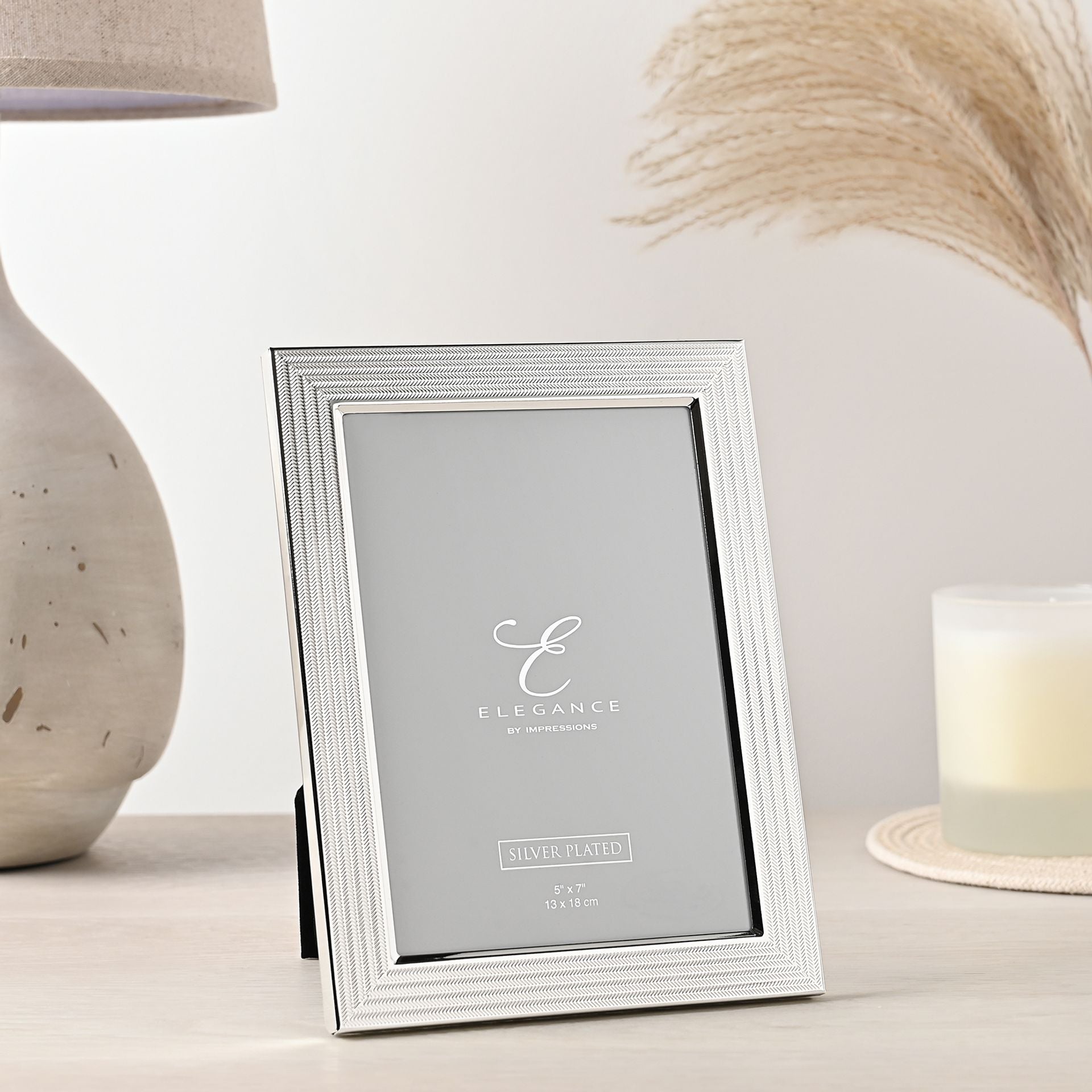 Elegance Silver Plated Textured Surface Photo Frame 5" x 7"