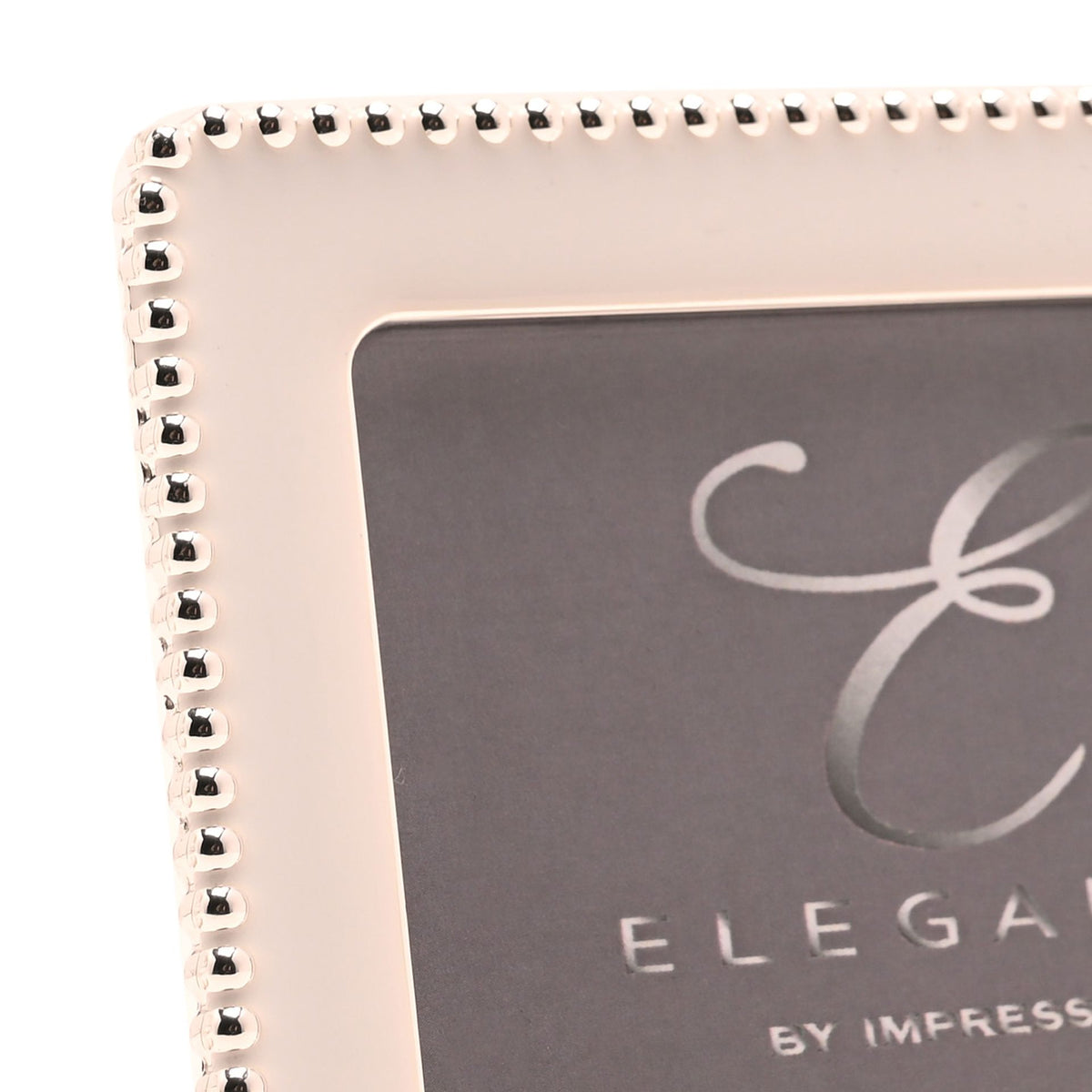 Elegance Silverplated White Epoxy Beaded Photo Frame 3" x 3"