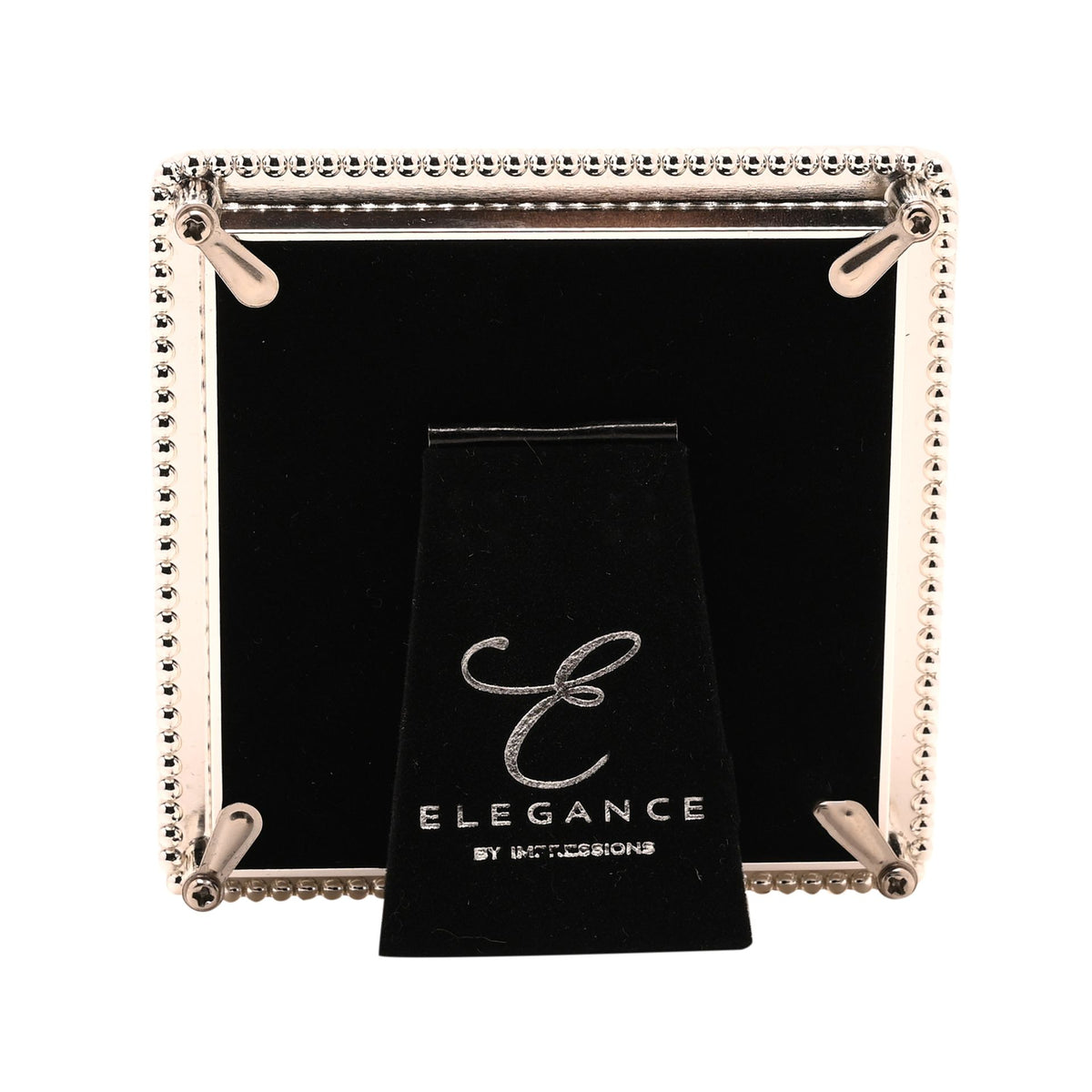 Elegance Silverplated White Epoxy Beaded Photo Frame 3" x 3"