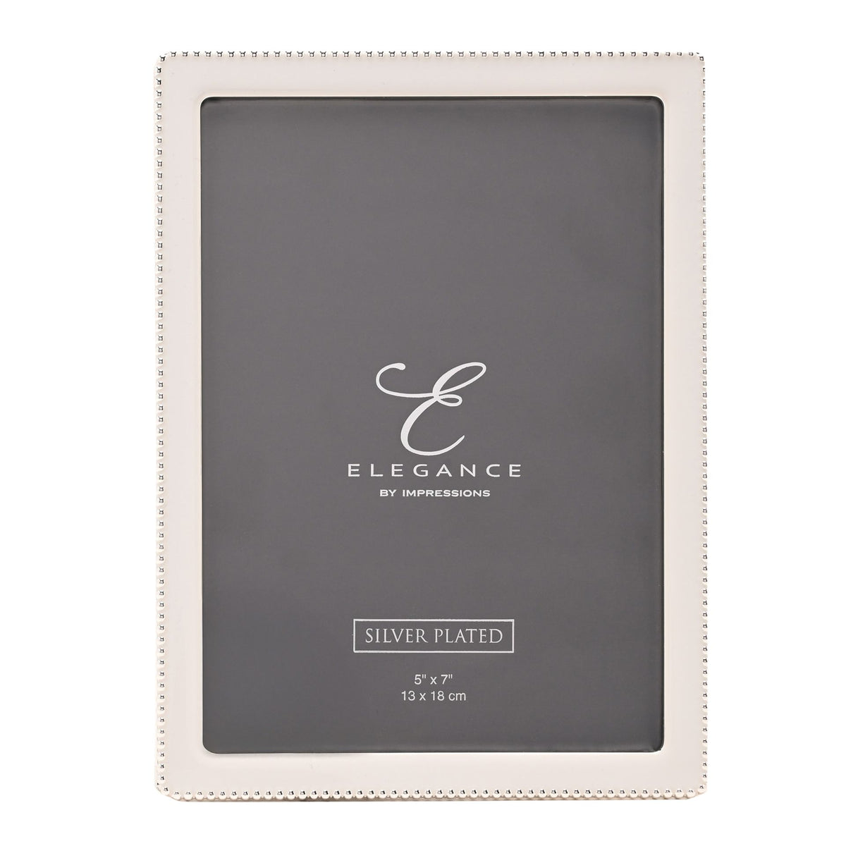 Elegance Silverplated White Epoxy Beaded Photo Frame 5" x 7"