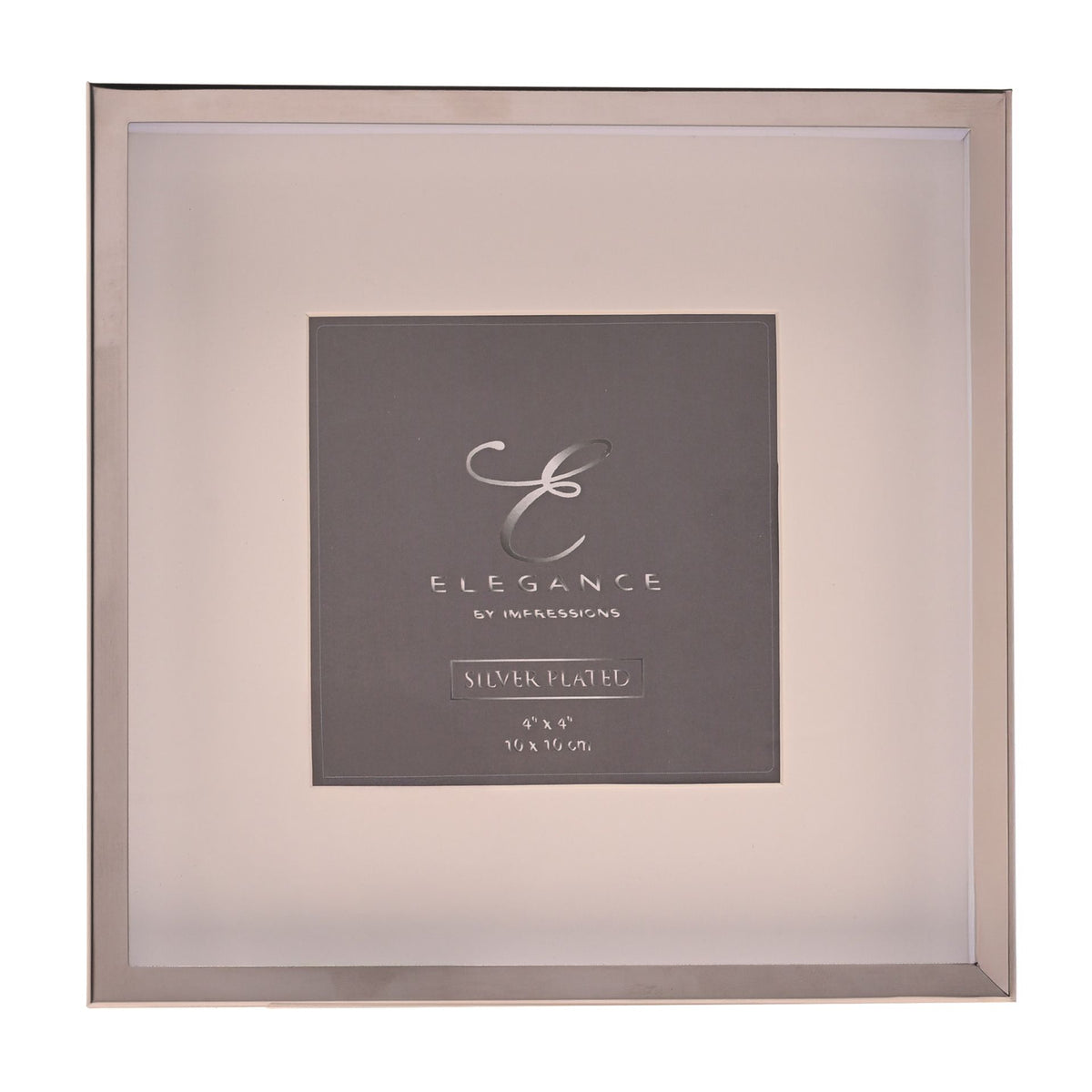Elegance White Mount Photo Frame 4" x 4" Silver