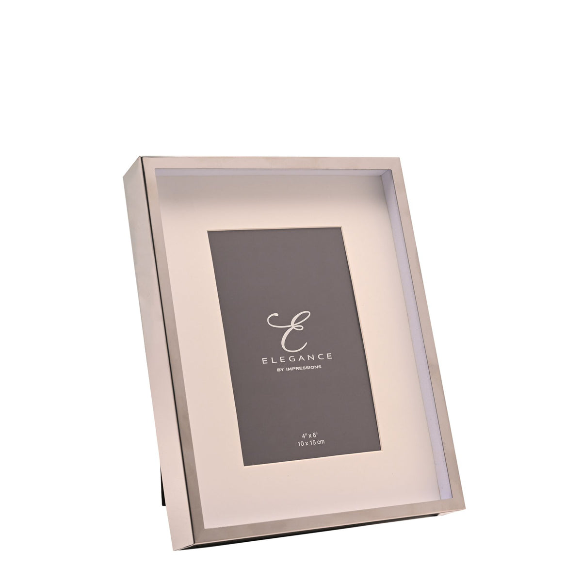 Elegance White Mount Photo Frame 4" x 6" Silver