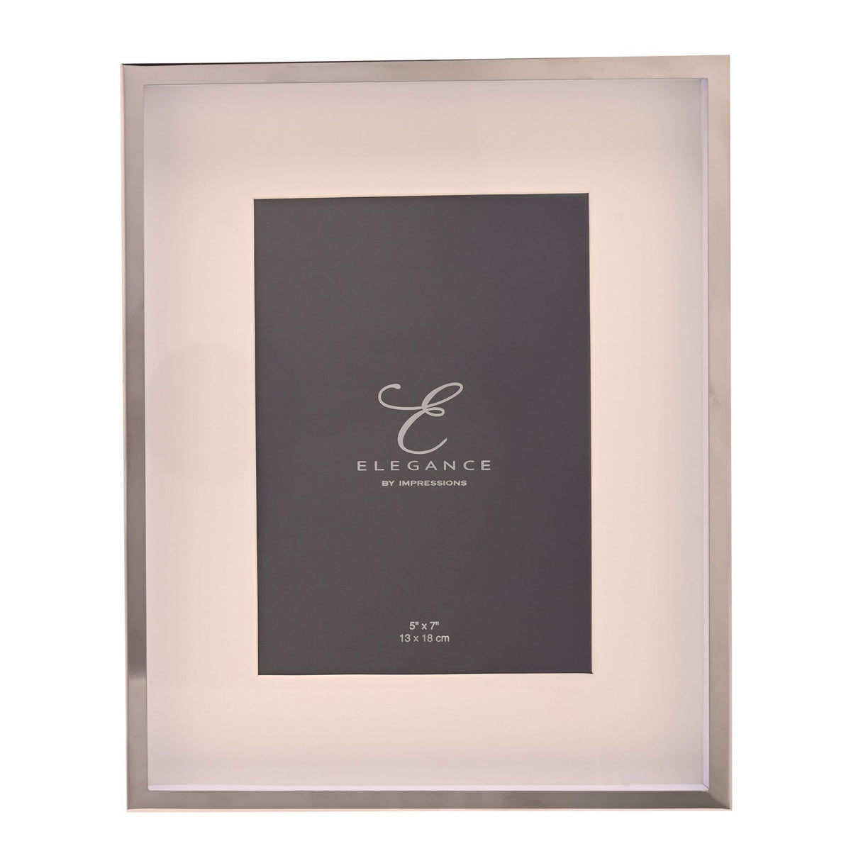 Elegance White Mount Photo Frame 5" x 7" Silver