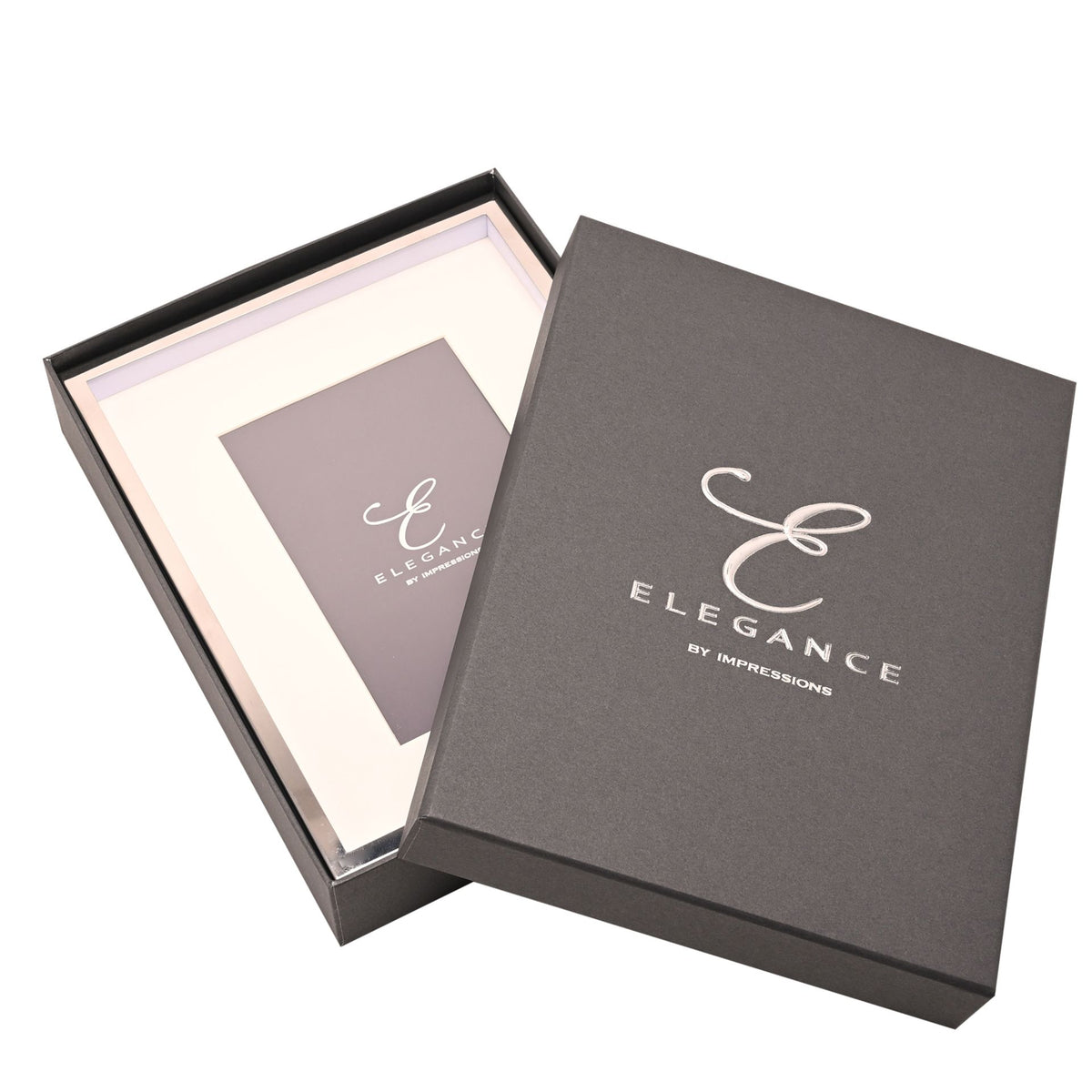 Elegance White Mount Photo Frame 5" x 7" Silver