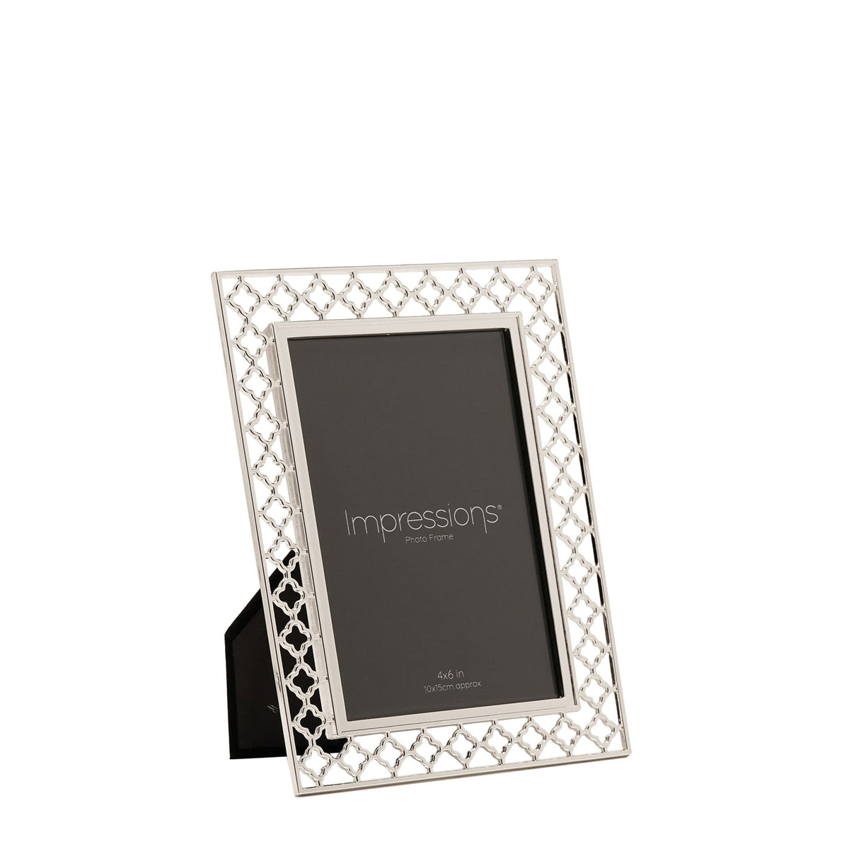 Impressions Lattice Cut Metal Plated Silver Photo Frame 4" x 6"