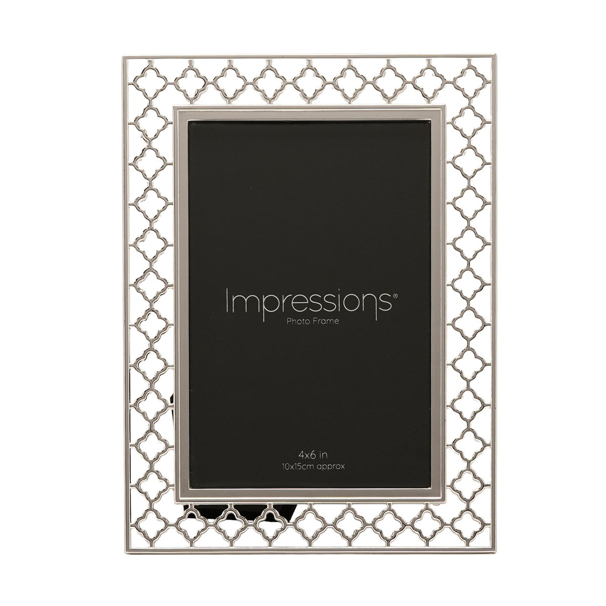 Impressions Lattice Cut Metal Plated Silver Photo Frame 4" x 6"