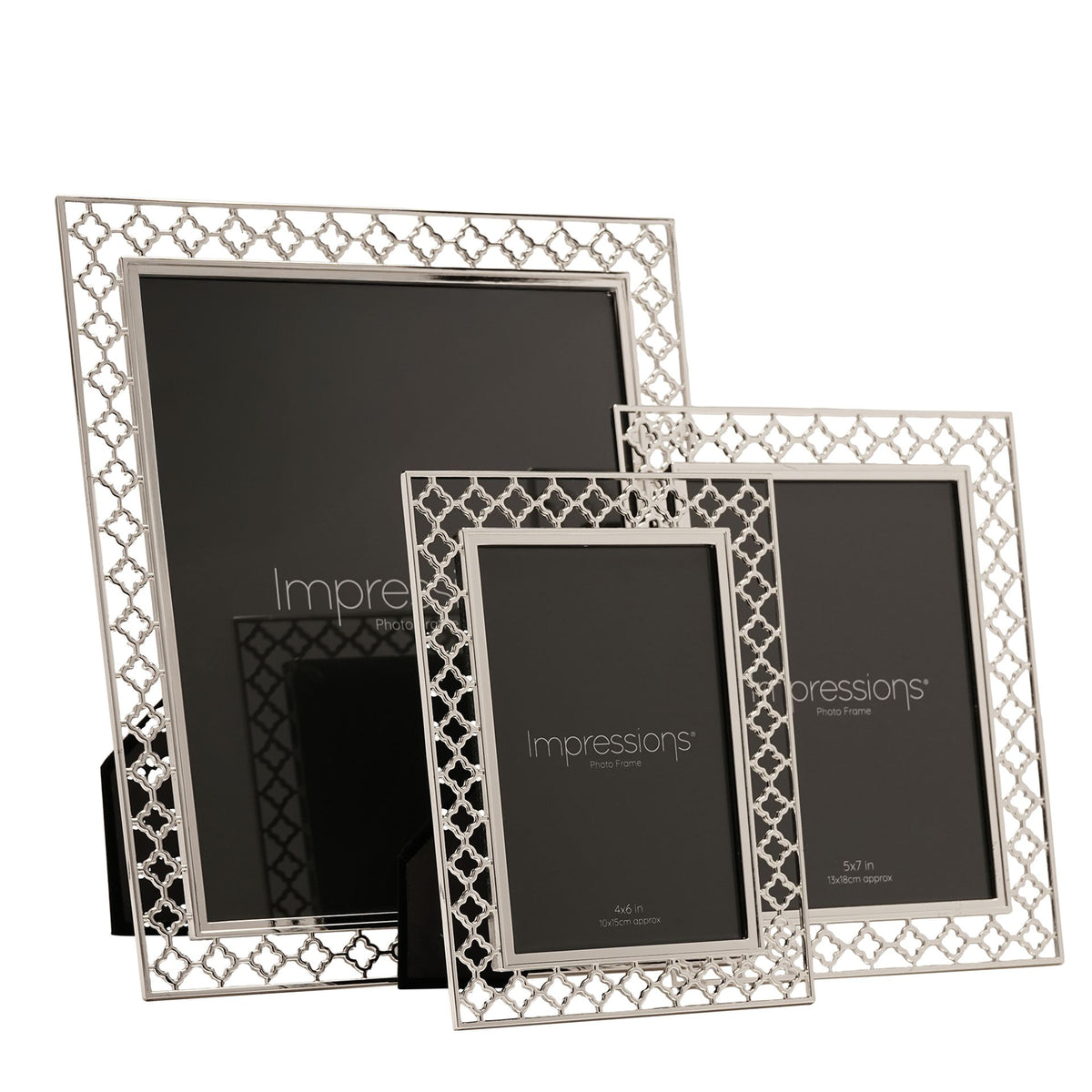 Impressions Lattice Cut Metal Plated Silver Photo Frame 4" x 6"