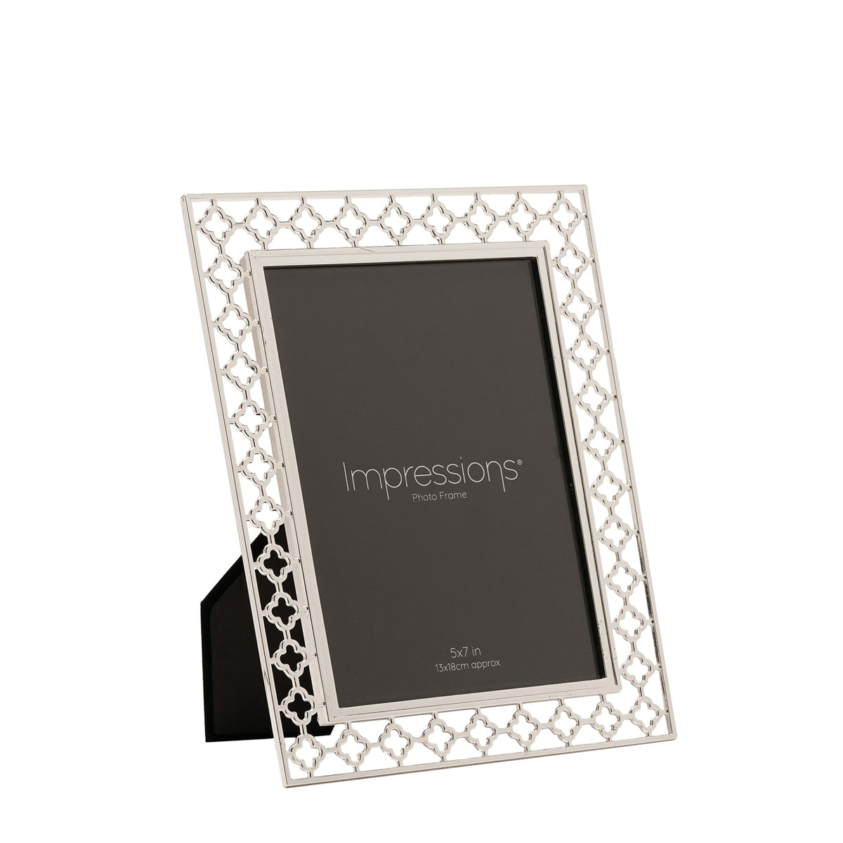 Impressions Lattice Cut Metal Plated Silver Photo Frame 5" x 7"
