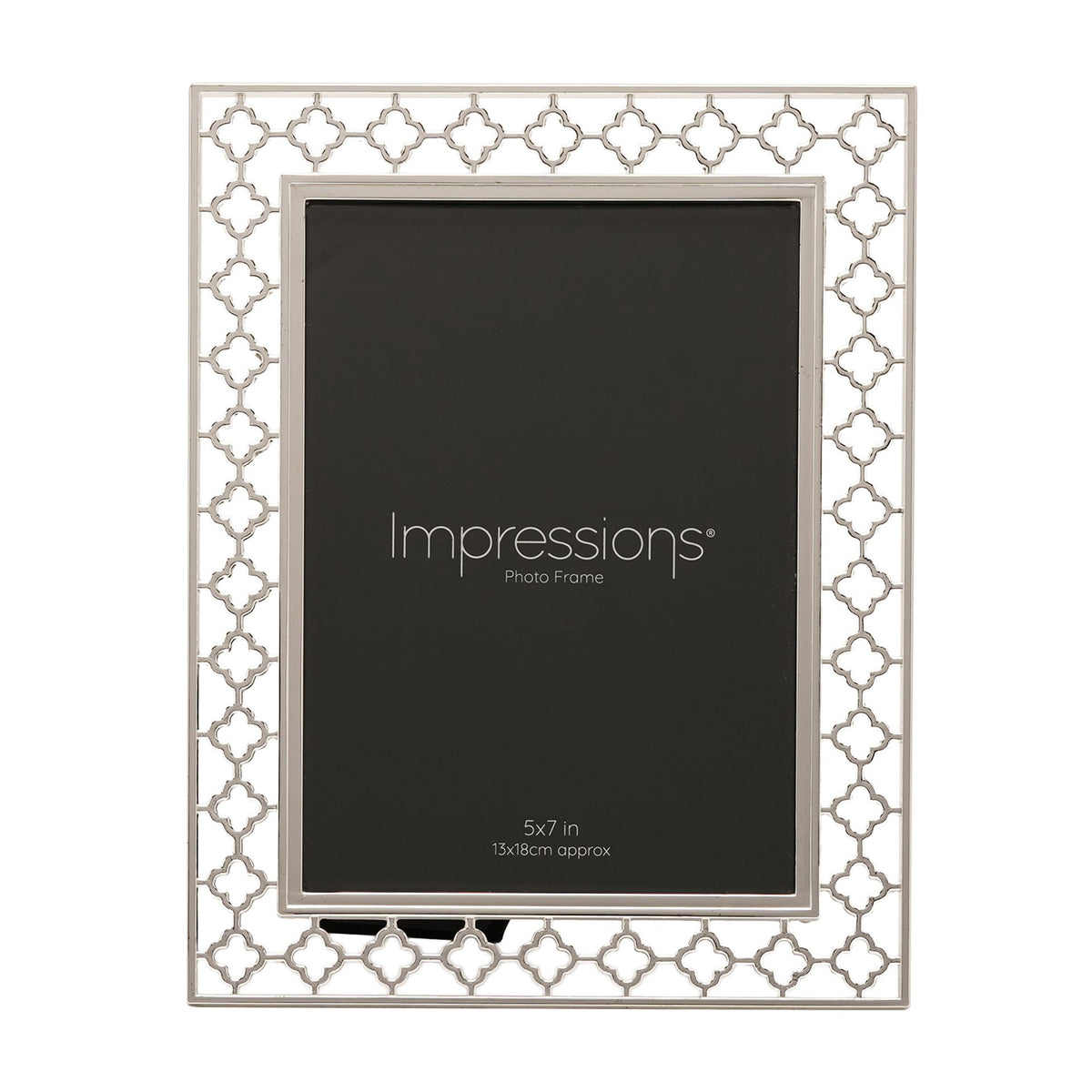 Impressions Lattice Cut Metal Plated Silver Photo Frame 5" x 7"