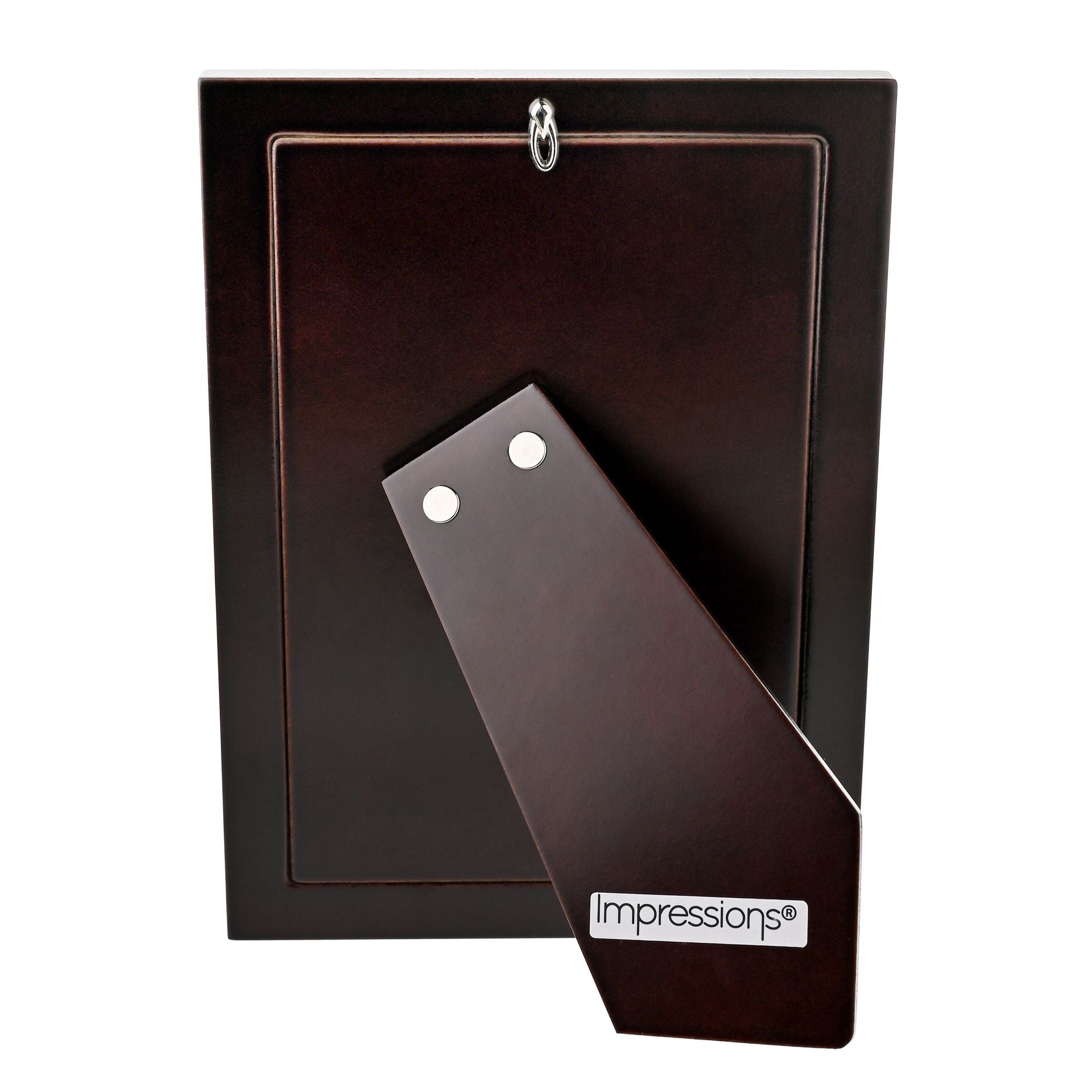 Impressions 999 Silver Narrow Smooth Photo Frame 5" x 7" Wood Back Made In Italy