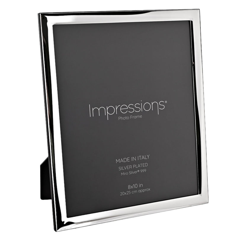 Impressions 999 Silver Narrow Twist Photo Frame 8" x 10"  Wood Back Made In Italy