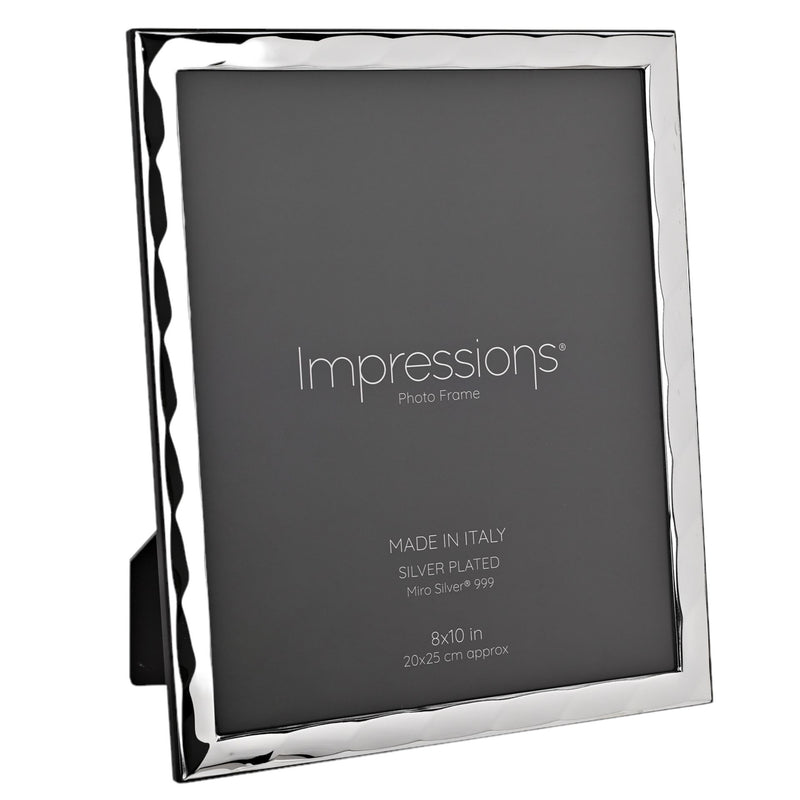 Impressions 999 Silver Bevelled Photo Frame 8" x 10"  Wood Back Made In Italy