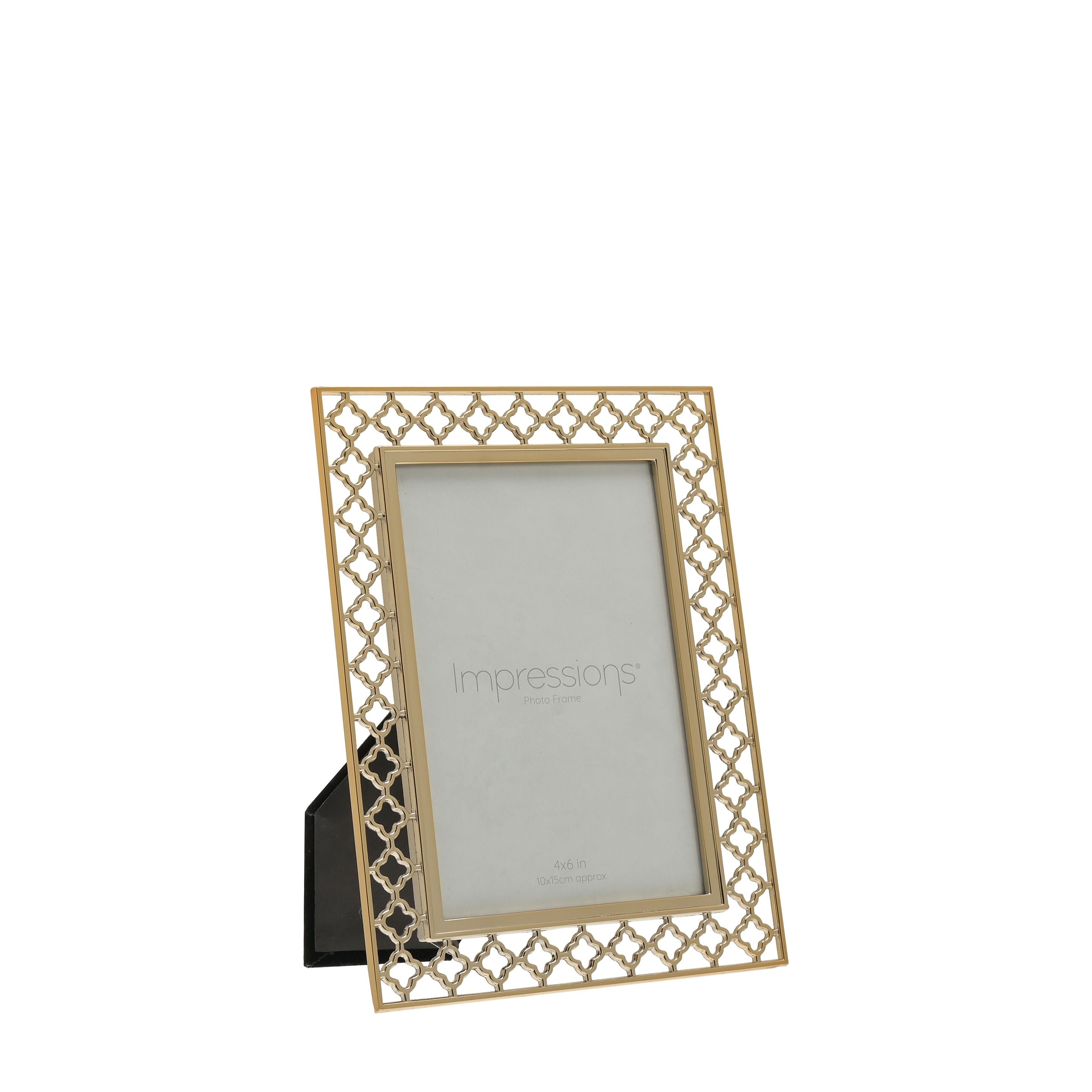 Lattice Cut Metal Photo Frame  - 4" x 6"