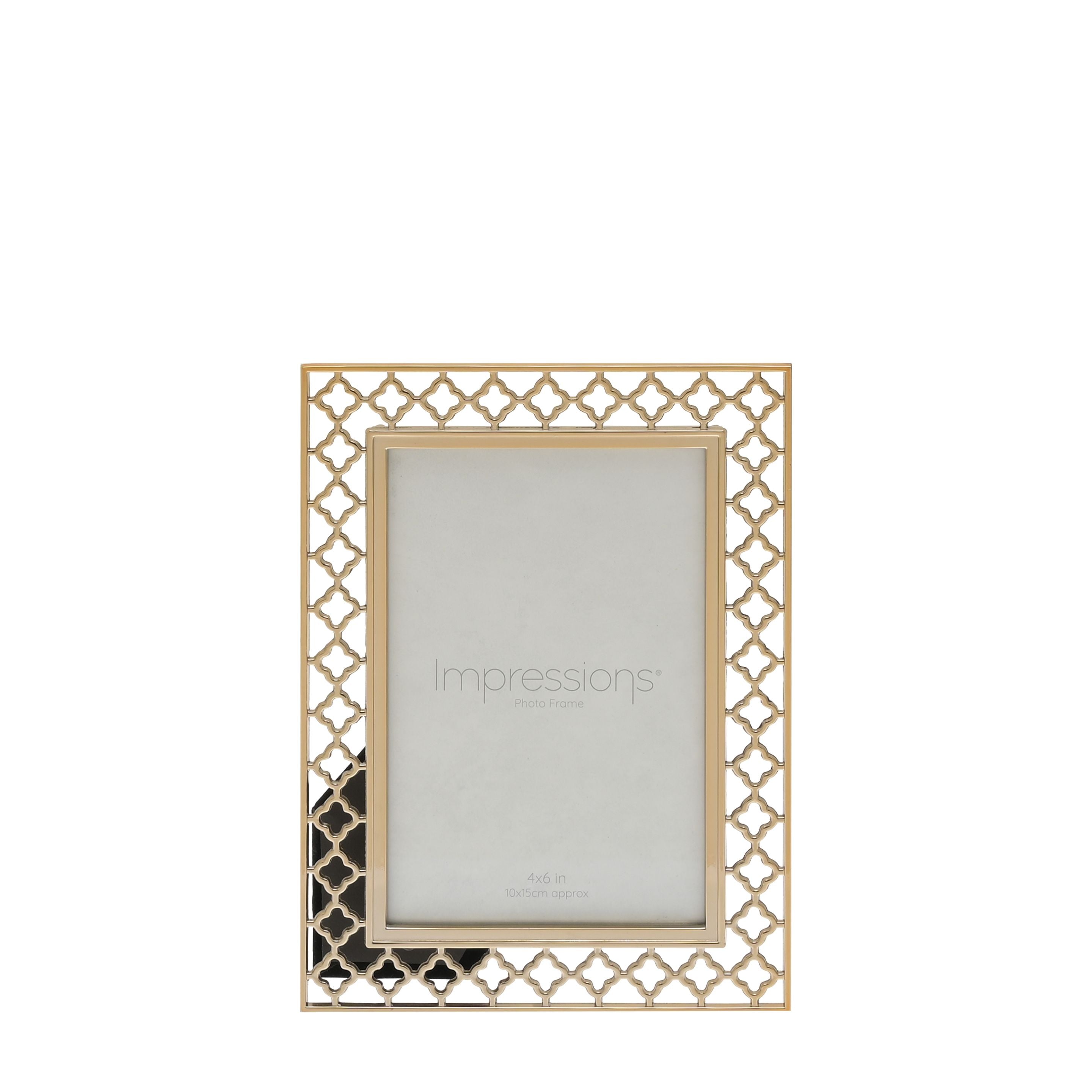 Lattice Cut Metal Photo Frame  - 4" x 6"