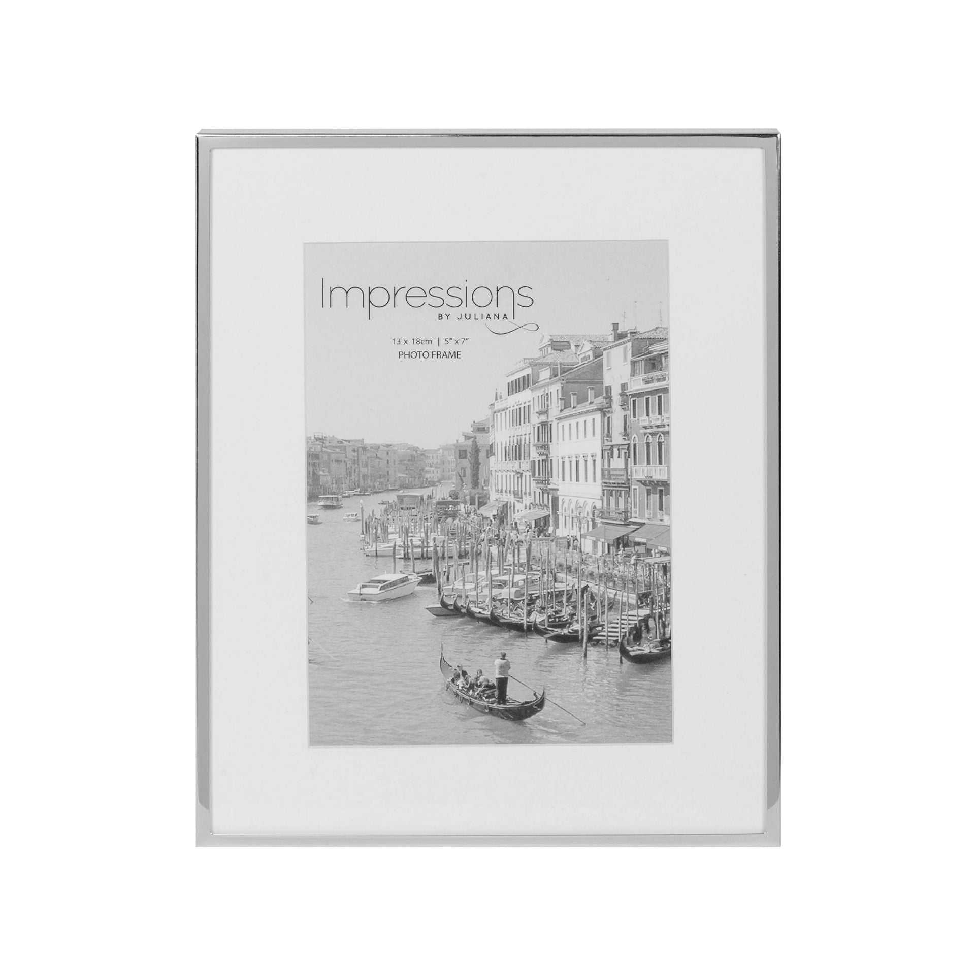 Impressions Silverplated Photo Frame White Border 5" x 7"
