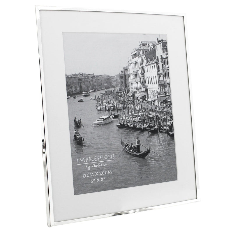 Impressions Silverplated Photo Frame White Border 6" x 8"