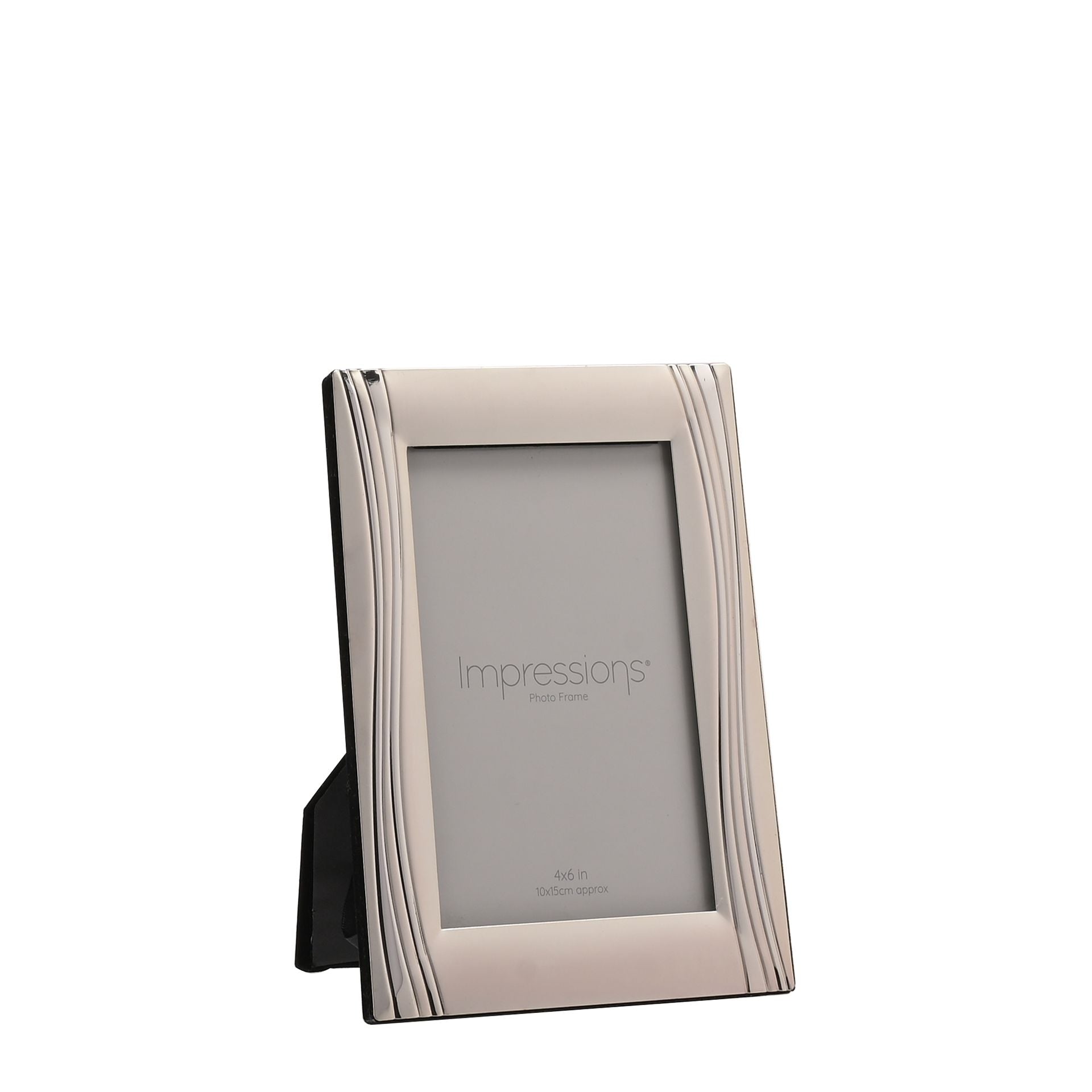 Satin Silverplated Photoframe - Shiny Wavy Design 4" x 6"