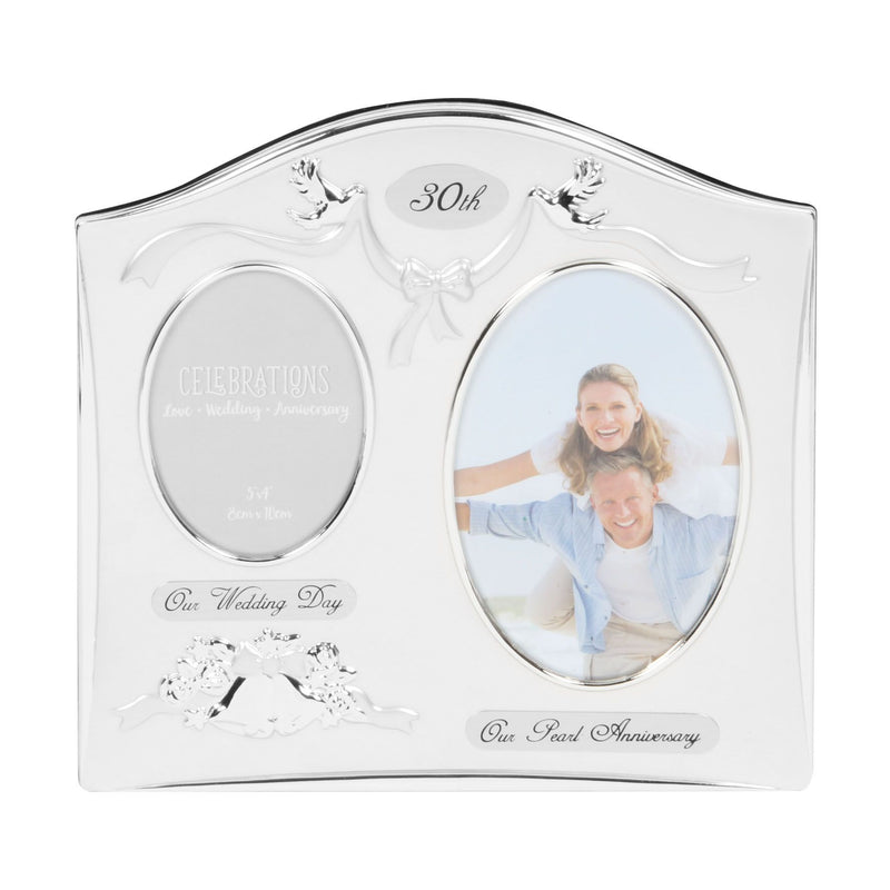Photo Frame 2Tone S/Plated Double Anniversary - 30th
