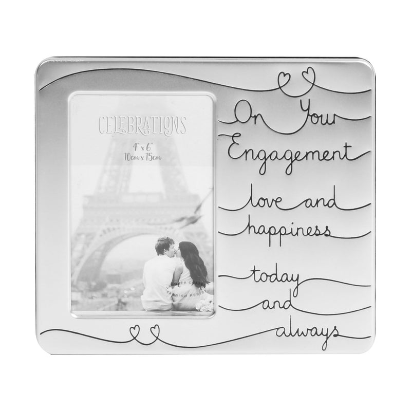 Photo Frame "On Your Engagement Love & Happiness" 4"x6"