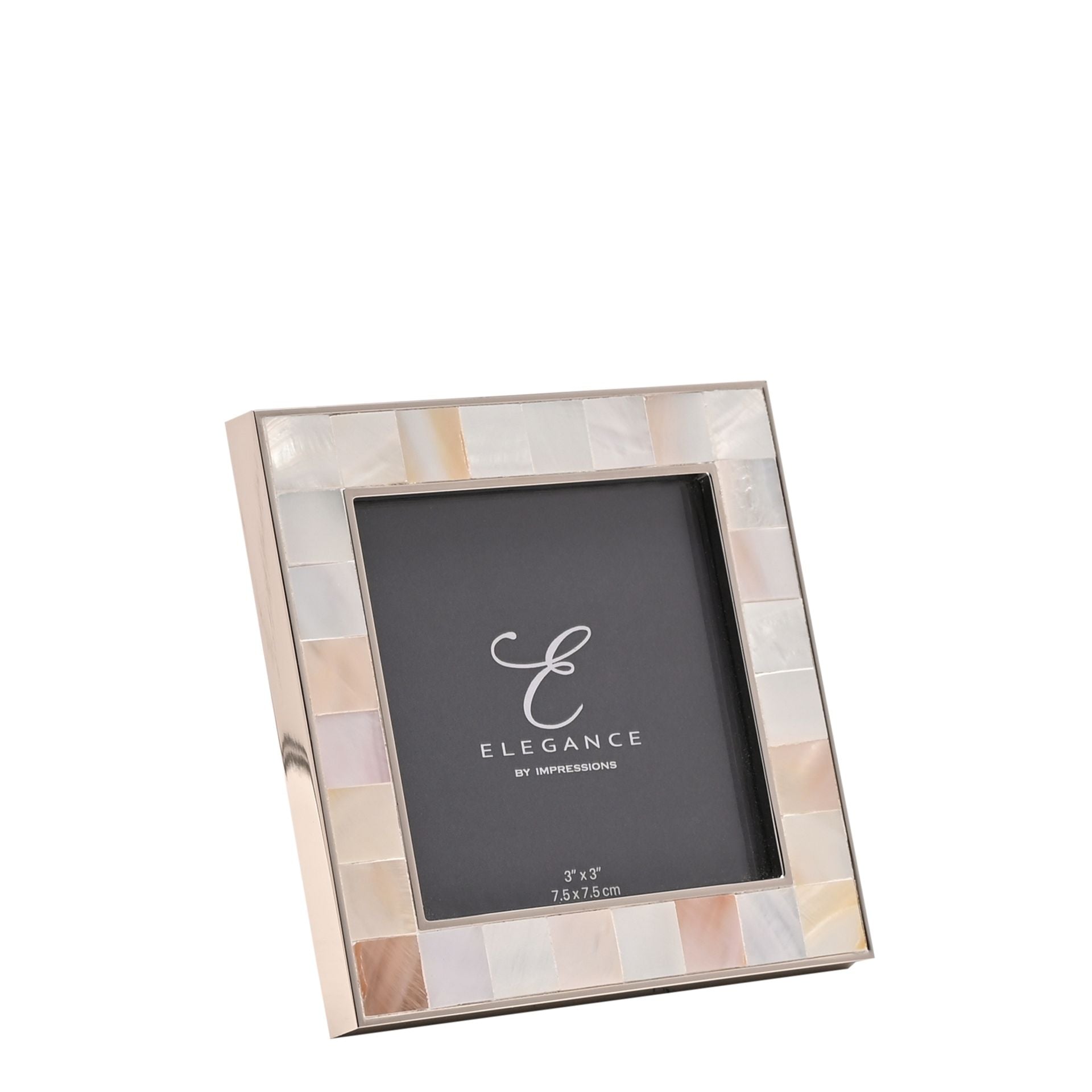 Elegance Metal & Mother of Pearl 3" x 3" Frame Gift Boxed