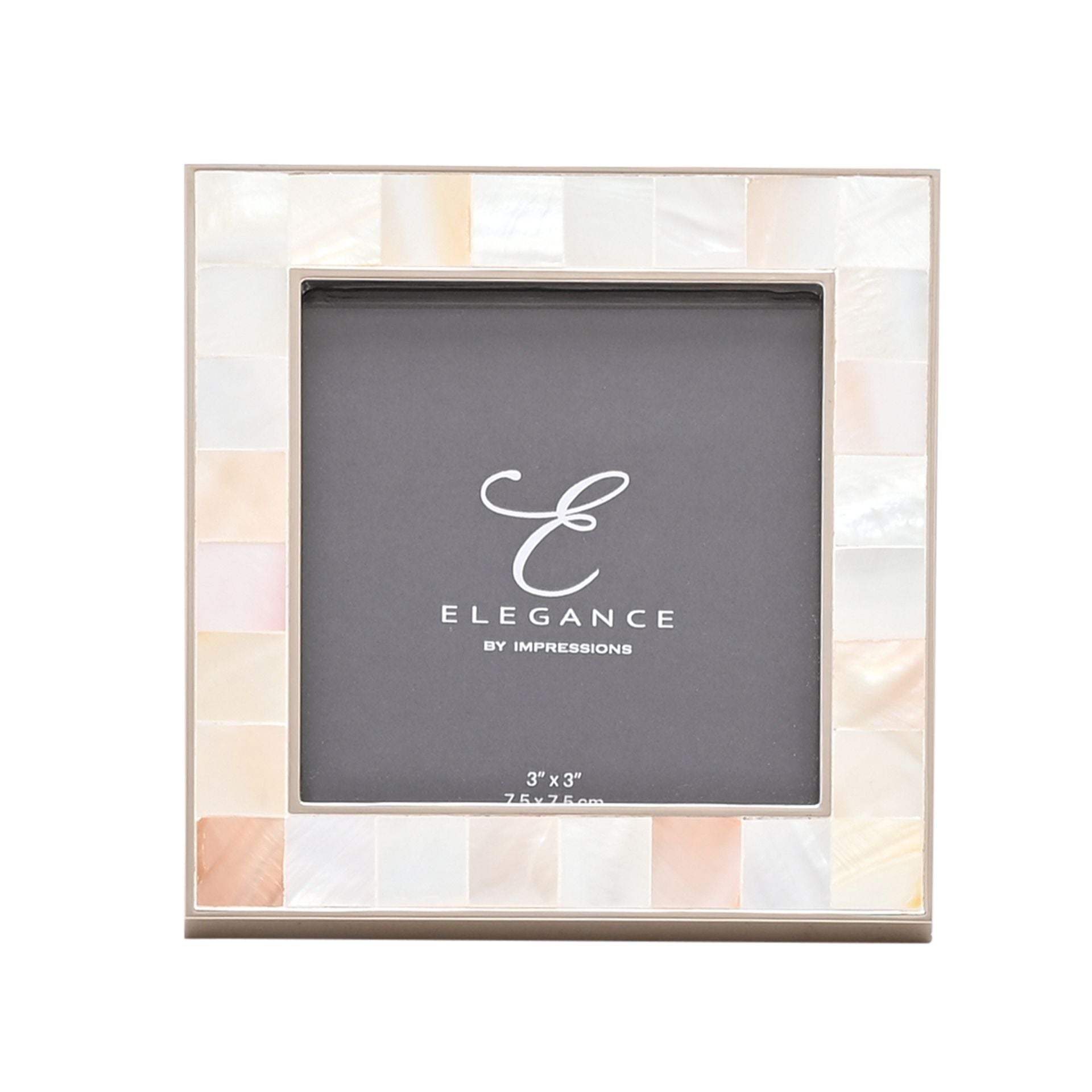 Elegance Metal & Mother of Pearl 3" x 3" Frame Gift Boxed