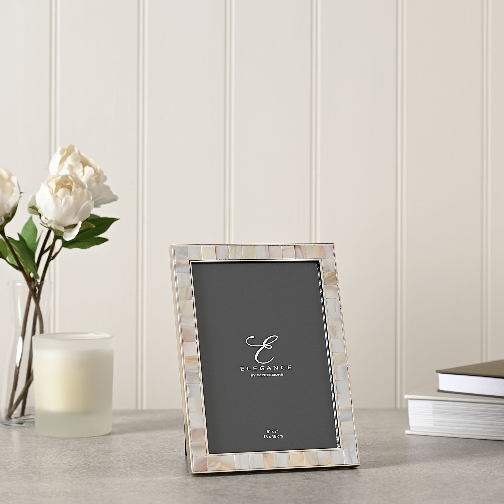 Elegance Metal & Mother of Pearl 5" x 7" Frame Gift Boxed