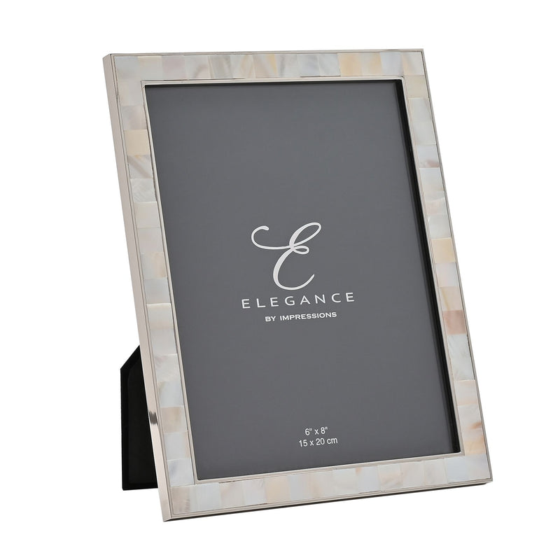 Elegance Metal & Mother of Pearl 6" x 8" Frame Gift Boxed