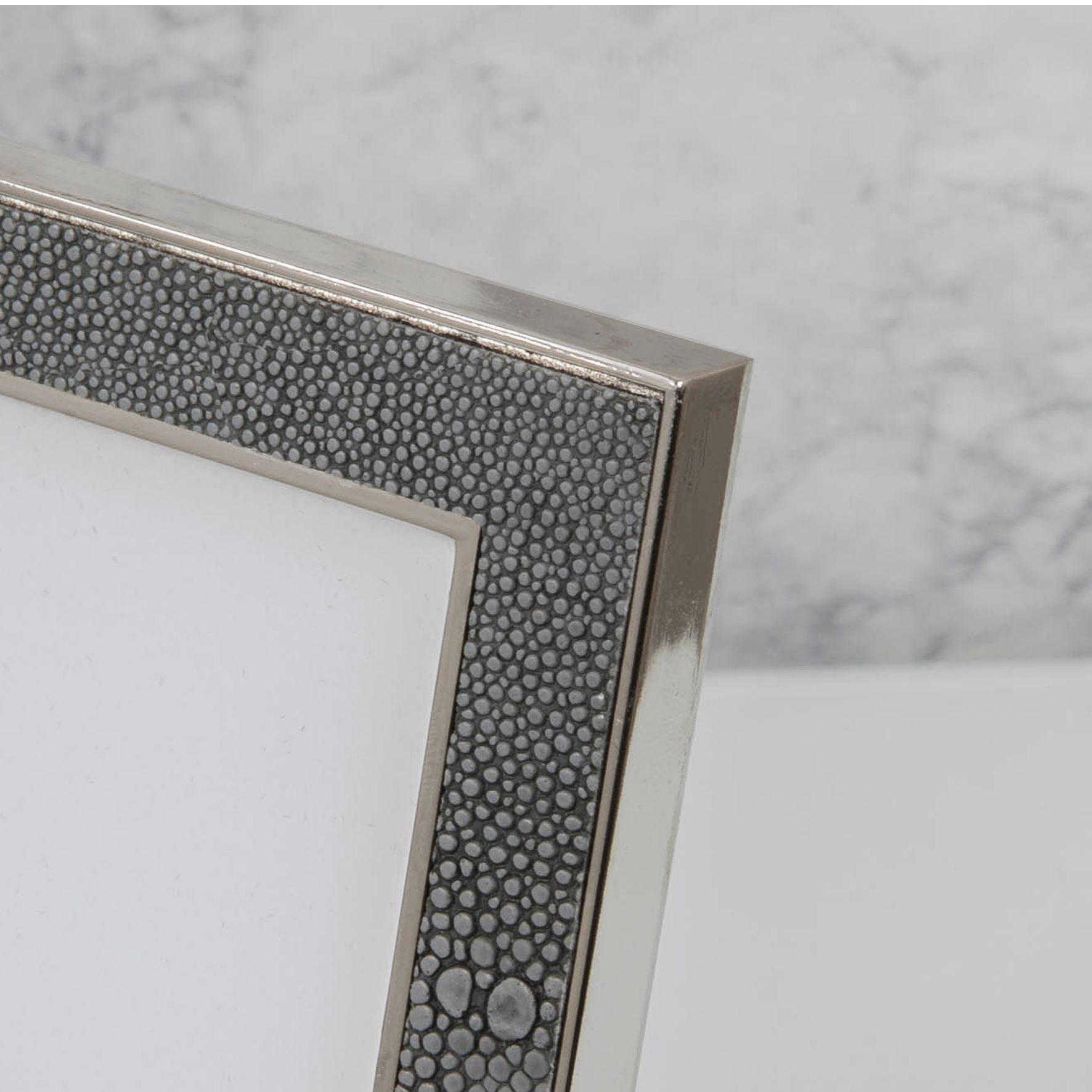 Elegance Metal Plated Grey Faux Shagreen Frame 8" x 10"