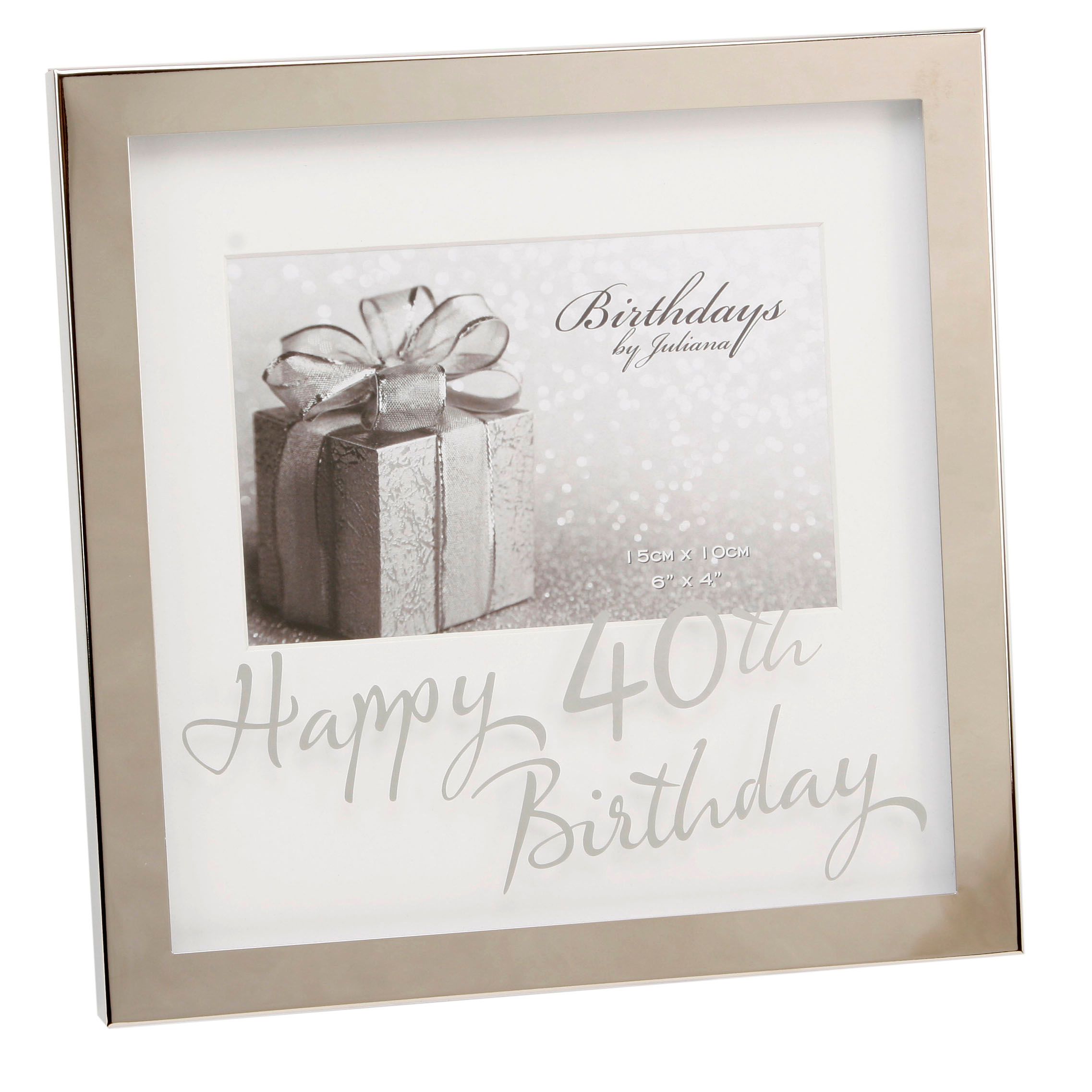Milestones Box Frame 6 x 4 Mirror Print - 40th