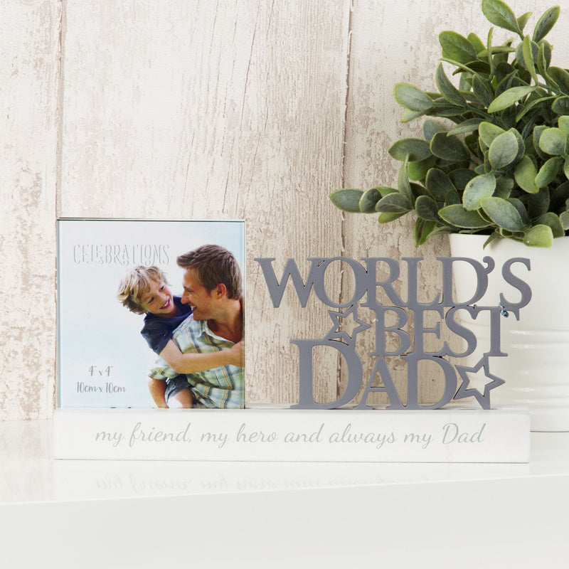 Celebrations Photo Frame - 4" x 4" - World's Best Dad